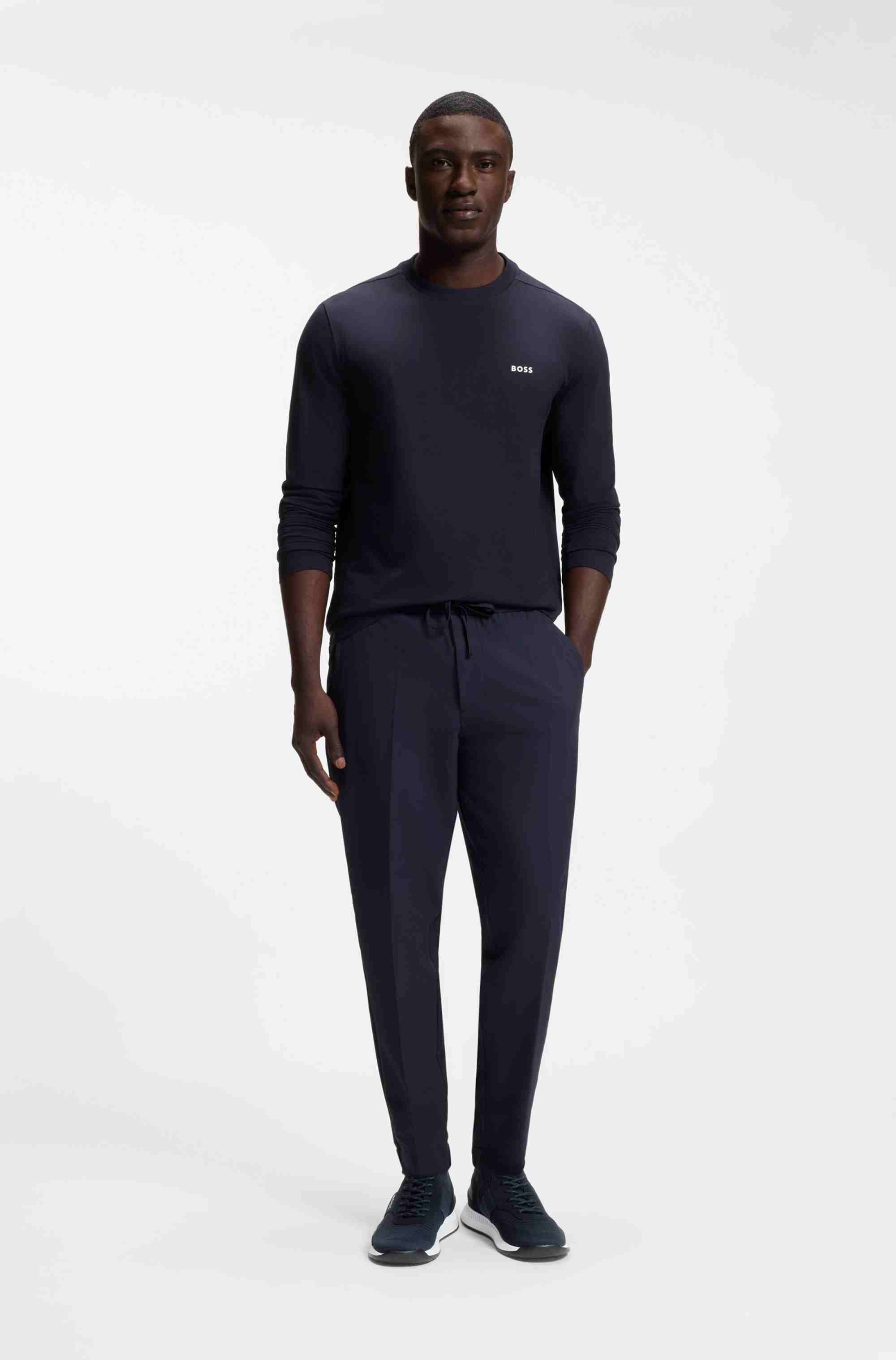 Trainers with knitted uppers and suede trims