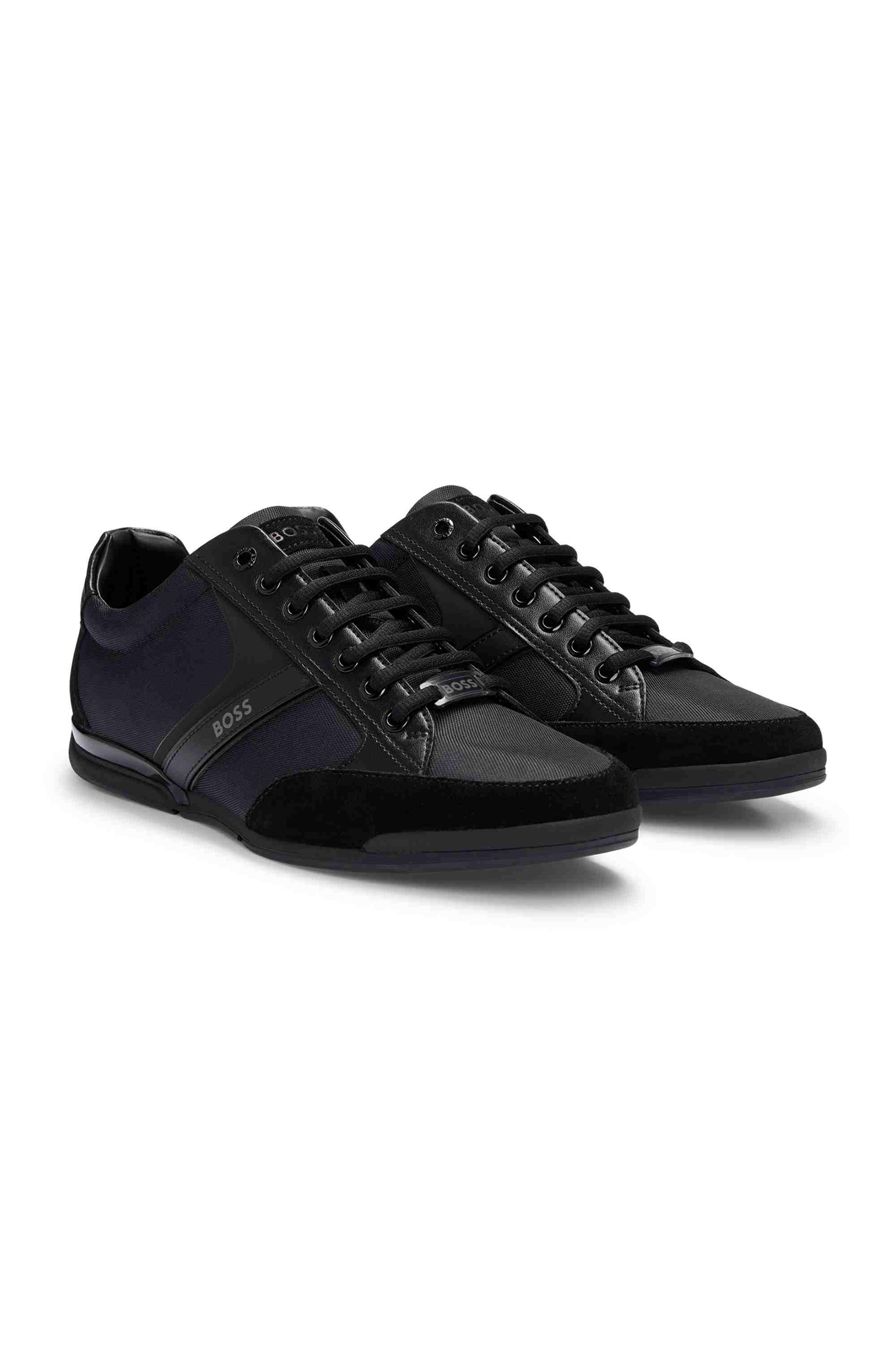 Mixed-material trainers with suede and faux leather