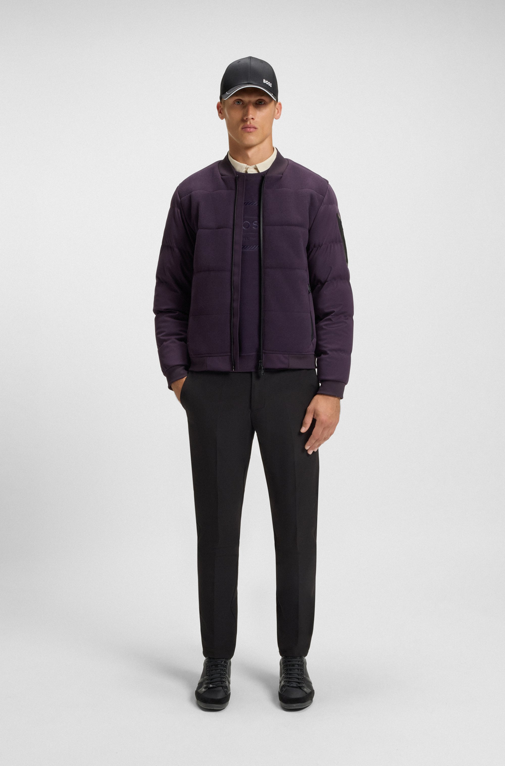 Mixed-material trainers with suede and faux leather