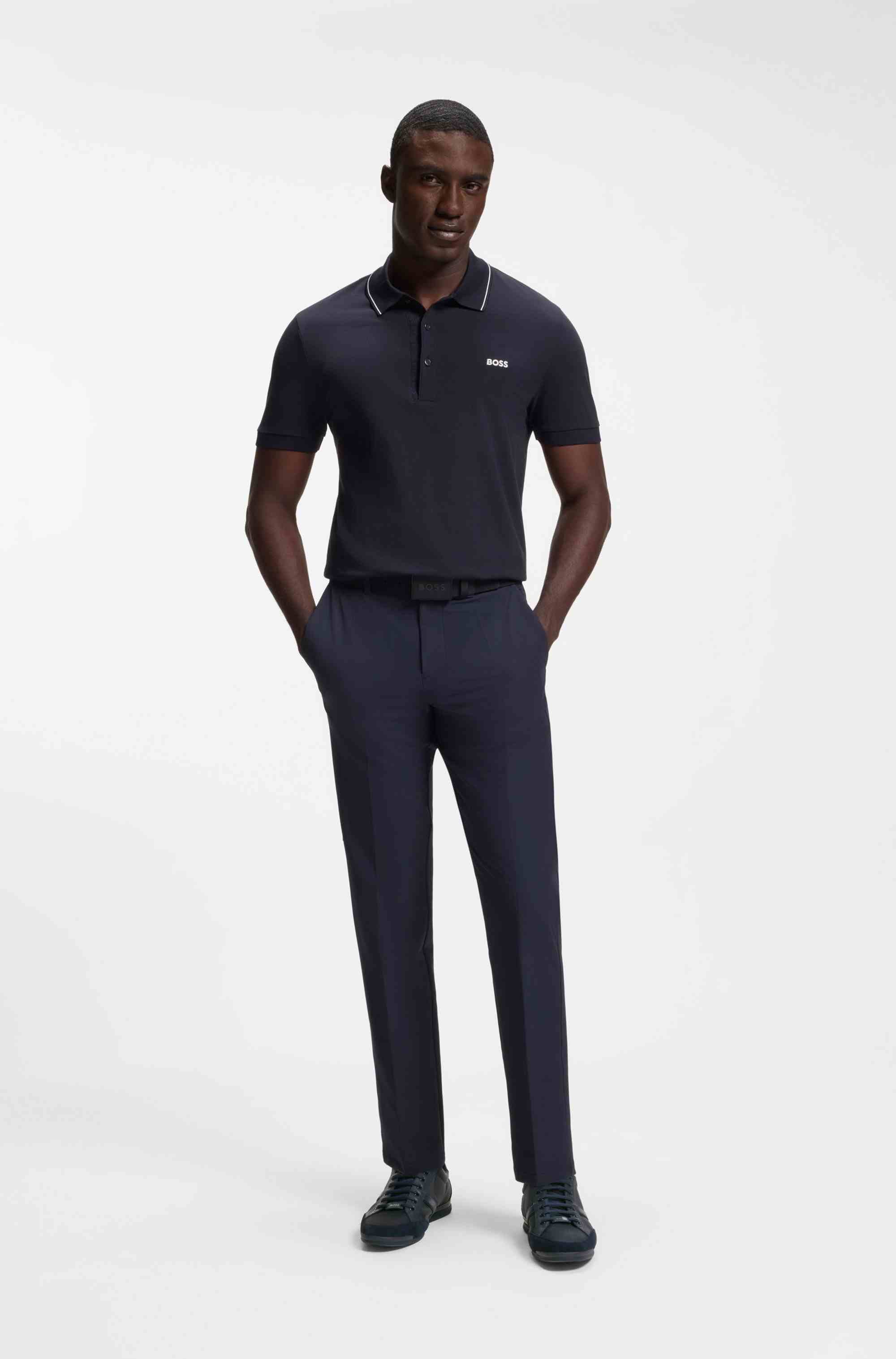 Mixed-material trainers with suede and faux leather