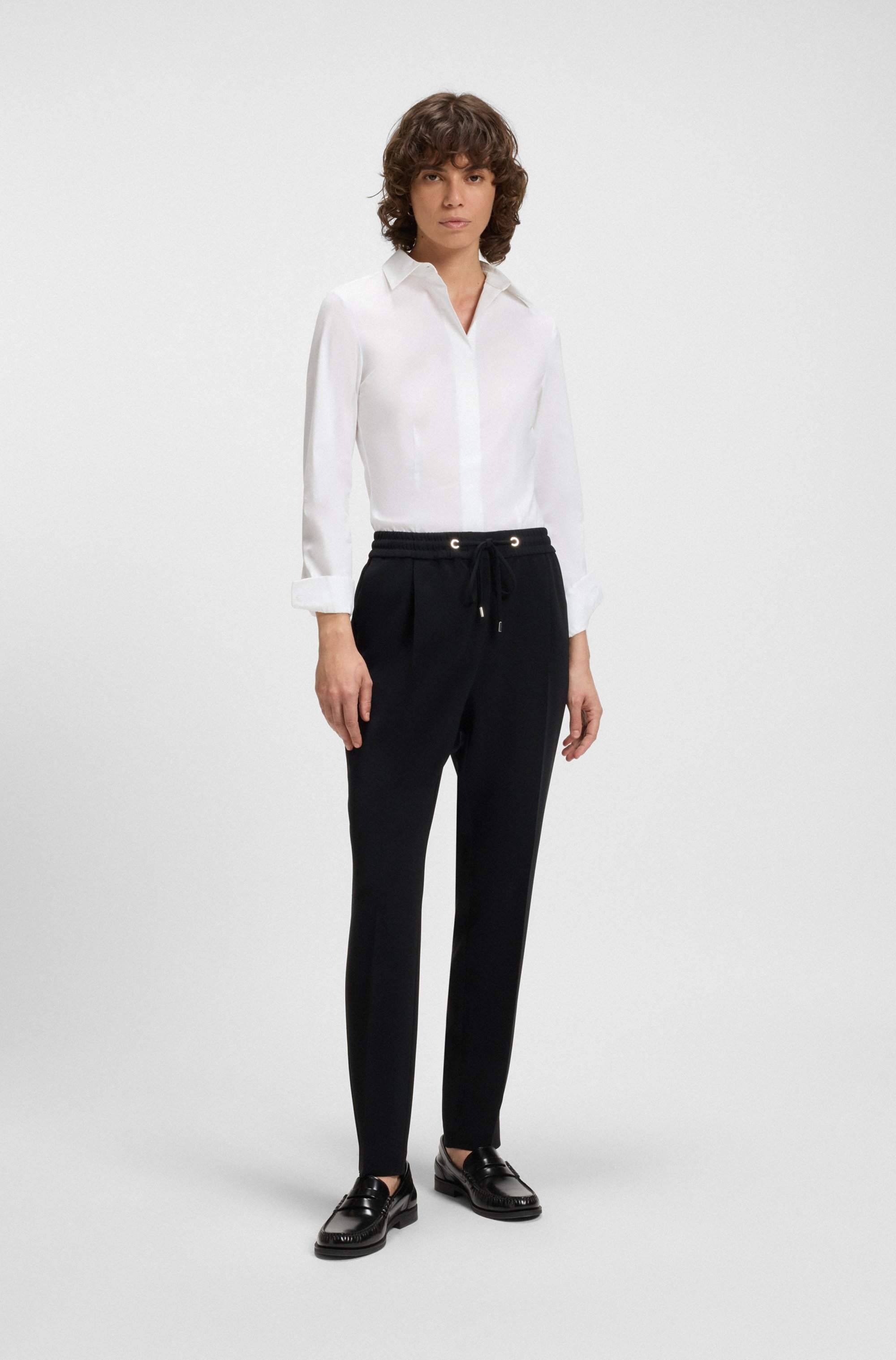 Slim-fit blouse in a cotton blend