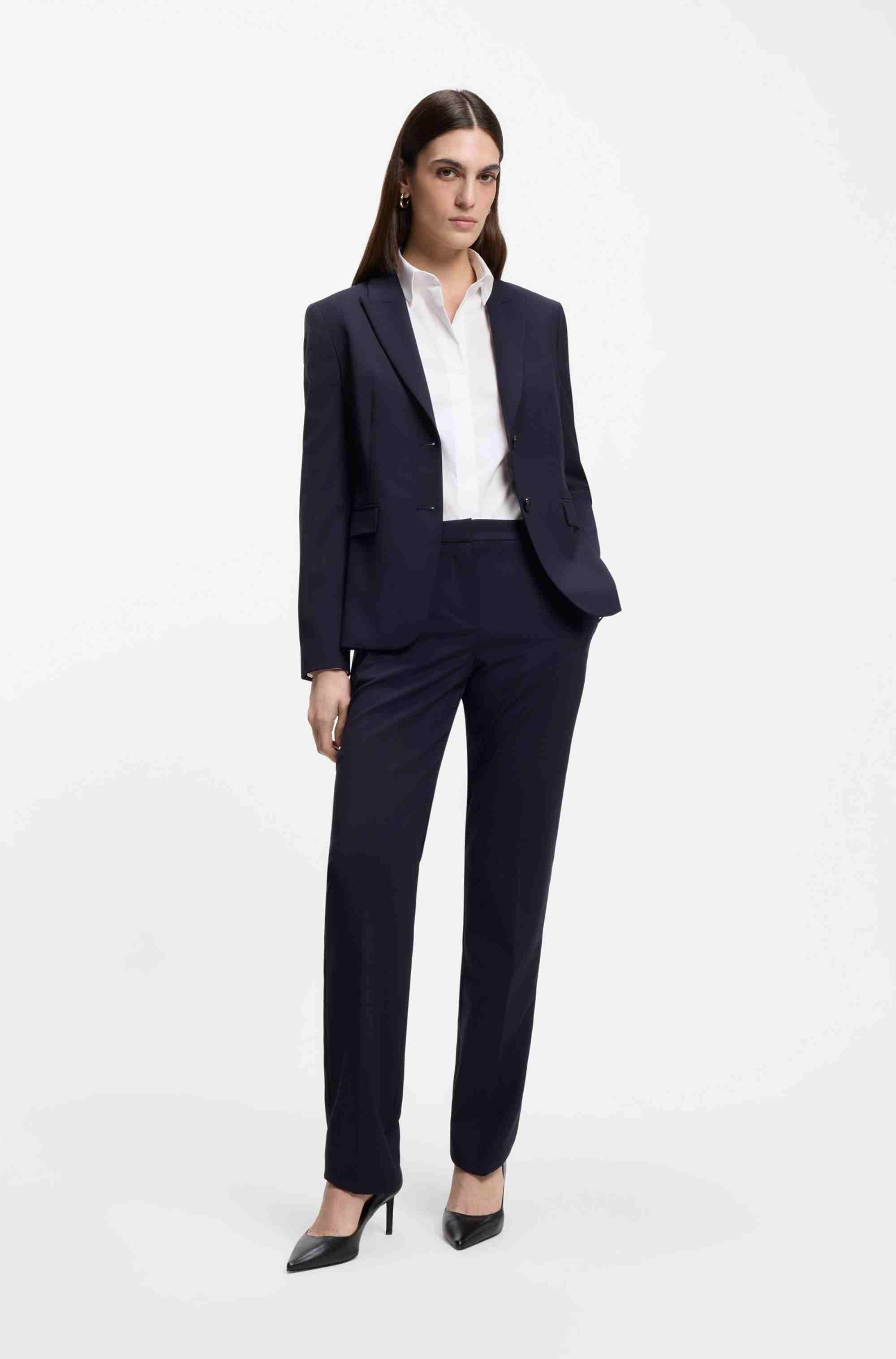 Regular-fit blouse in a cotton blend