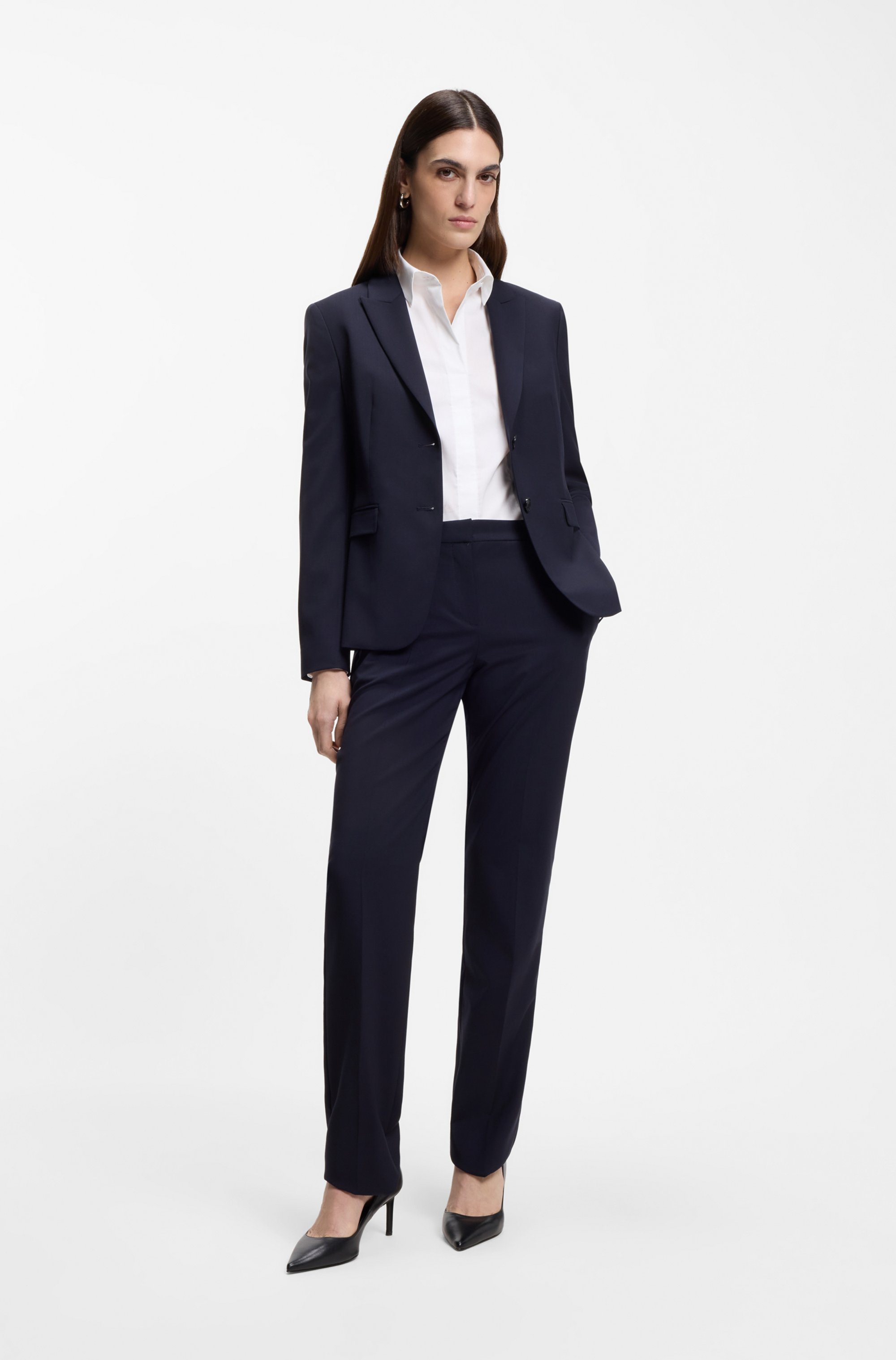 Regular-fit blouse in a cotton blend