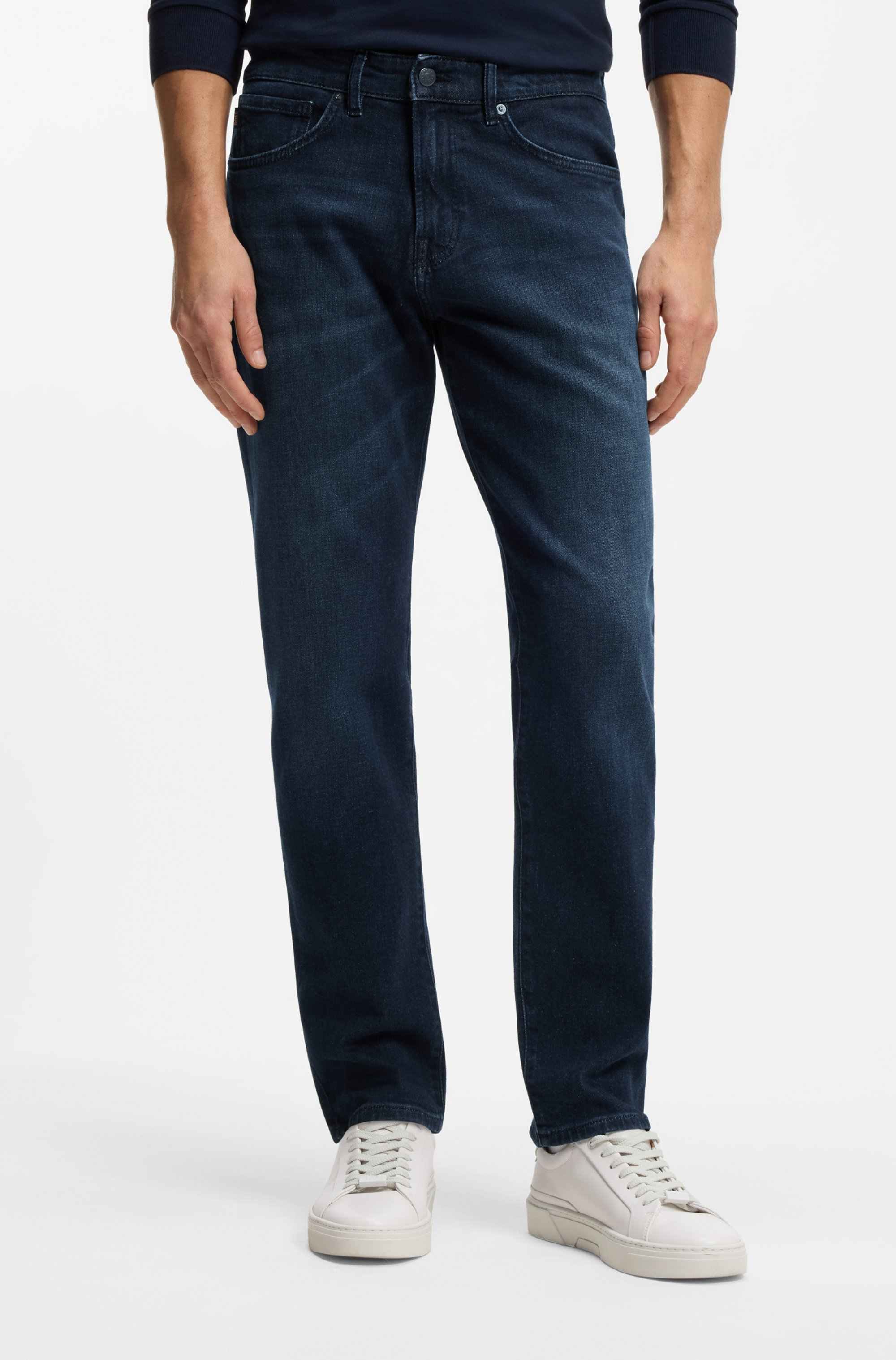 Maine Regular-fit jeans in dark-blue comfort-stretch denim