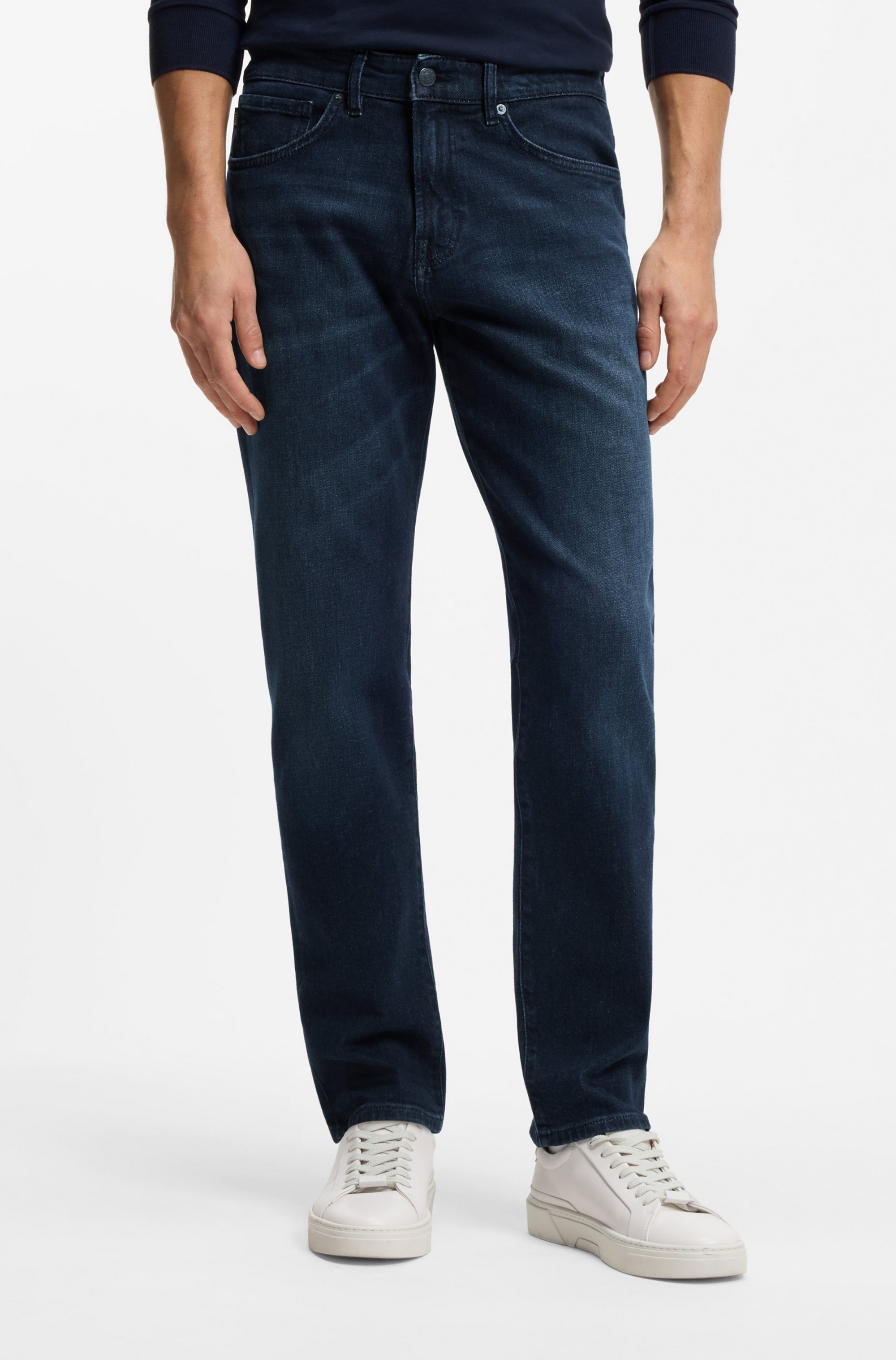 Maine Regular-fit jeans in dark-blue comfort-stretch denim