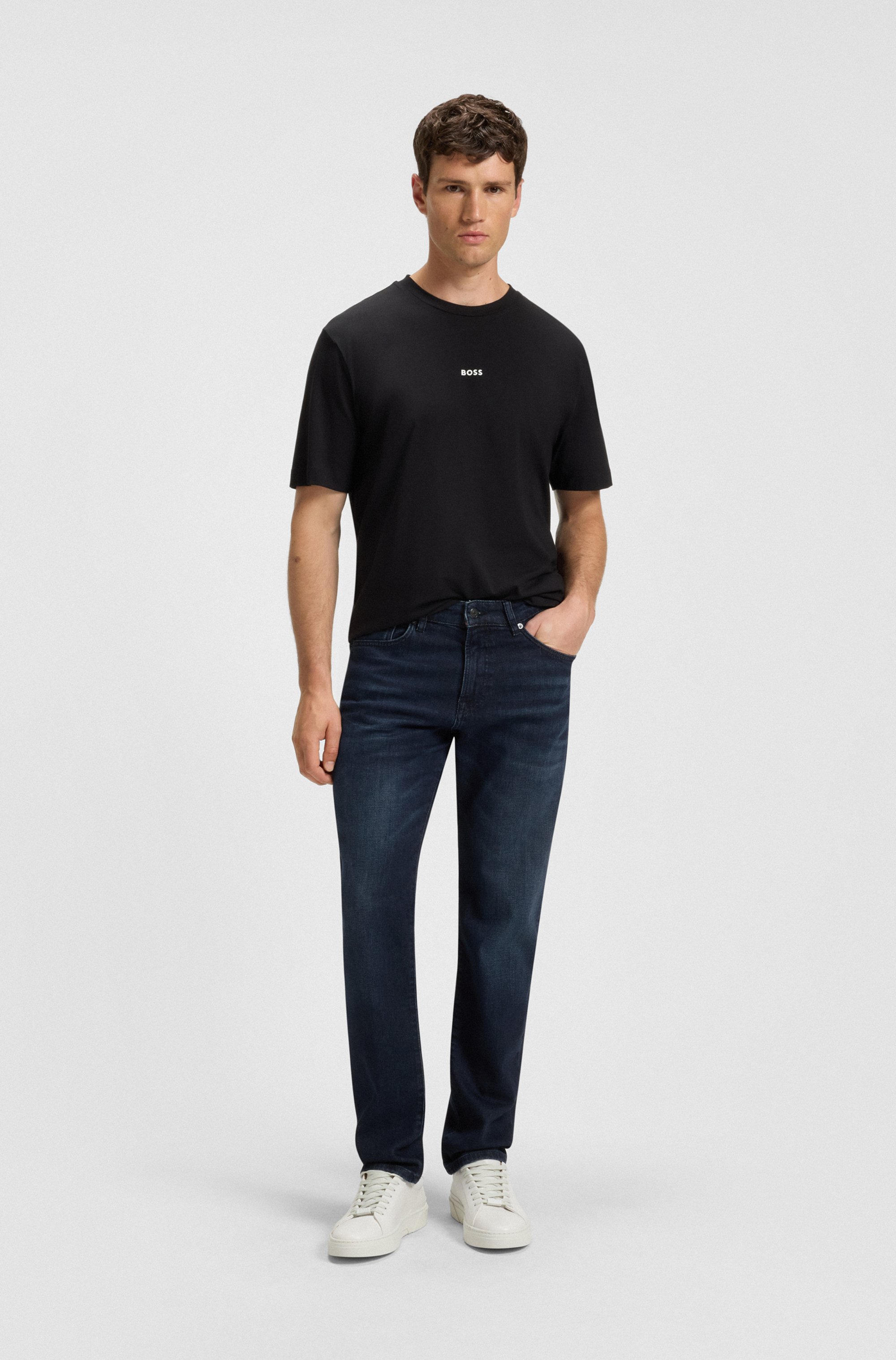 Maine Regular-fit jeans in dark-blue comfort-stretch denim