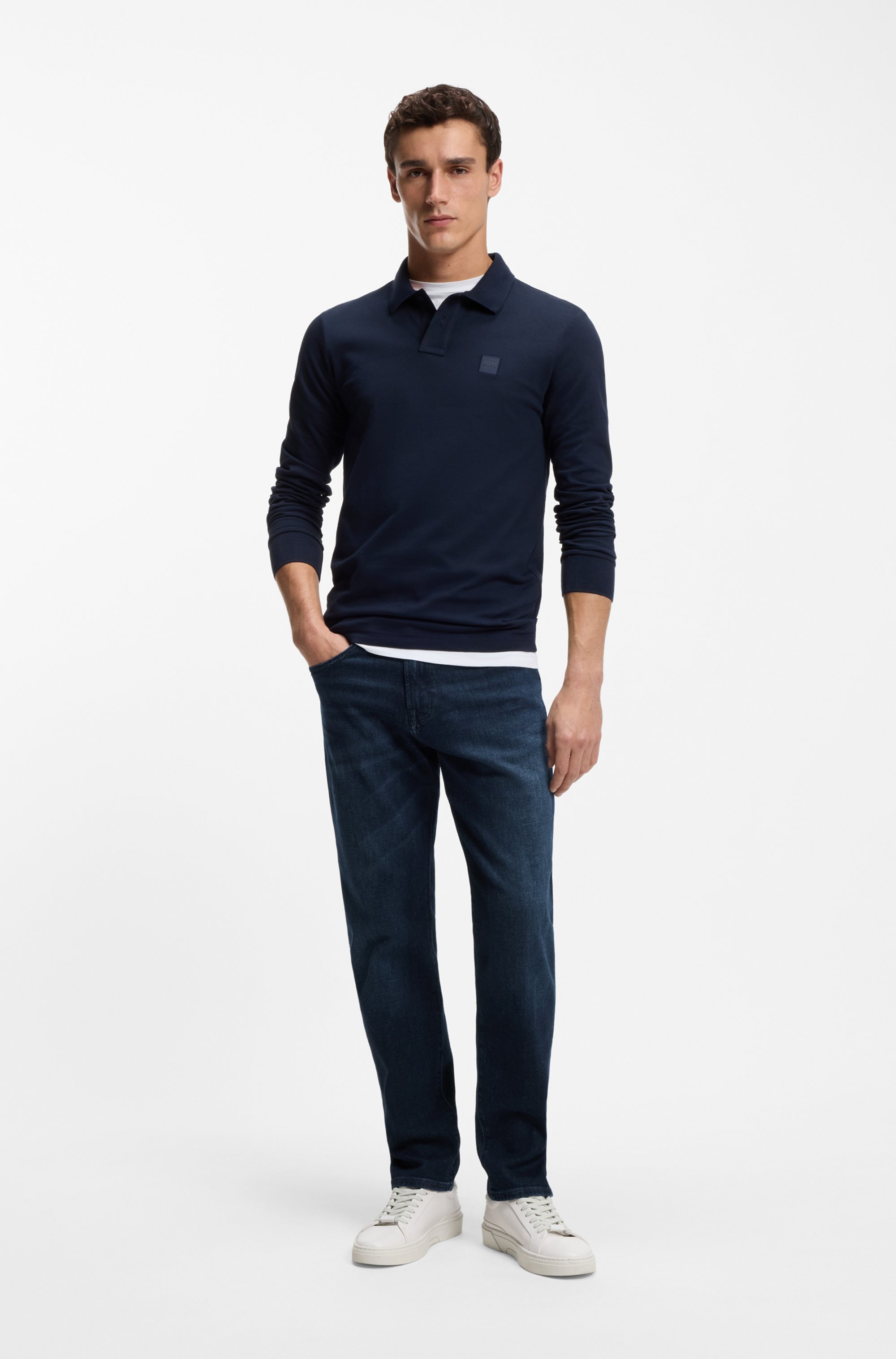 Maine Regular-fit jeans in dark-blue comfort-stretch denim