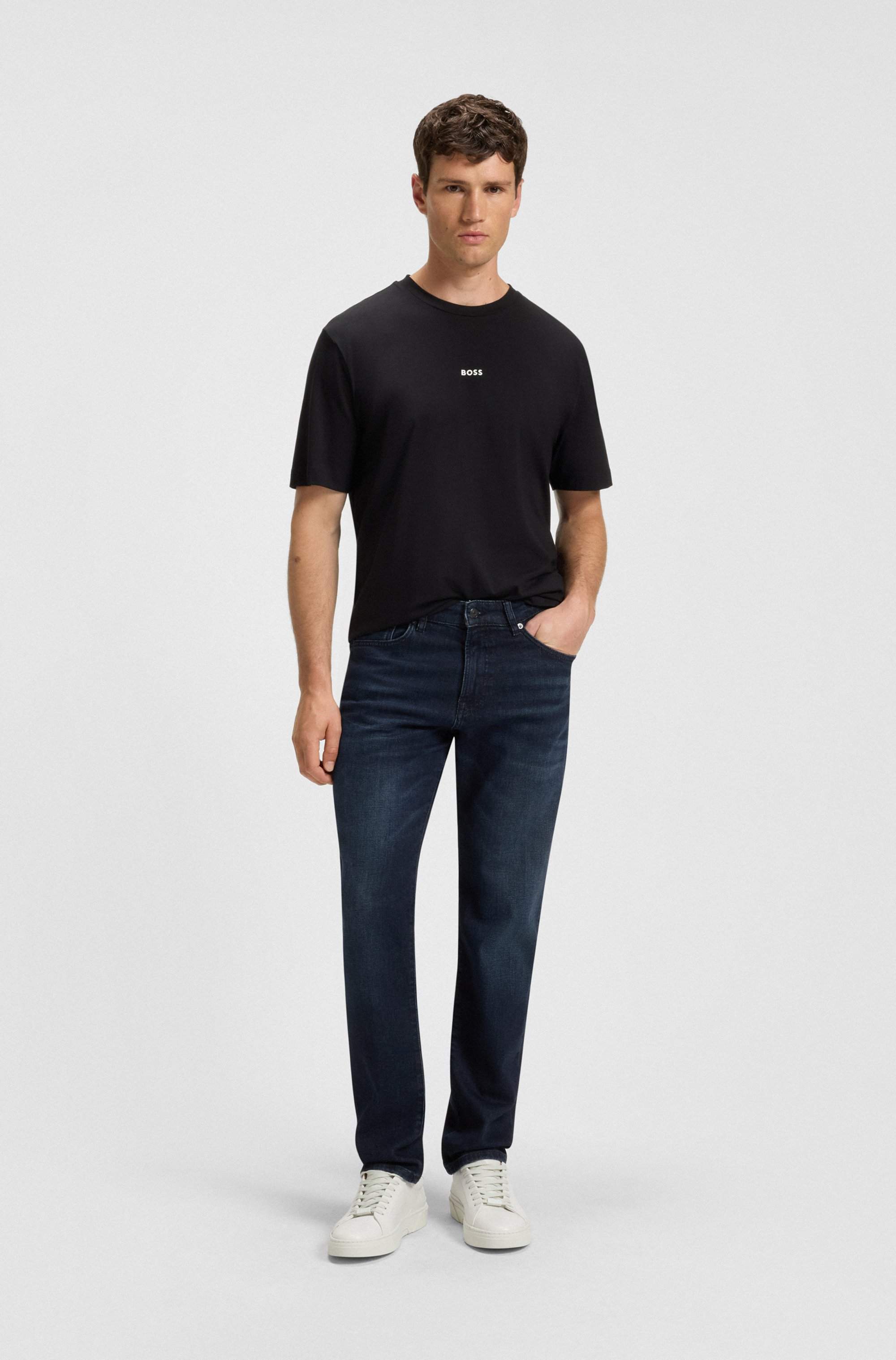 Maine Regular-fit jeans in dark-blue comfort-stretch denim