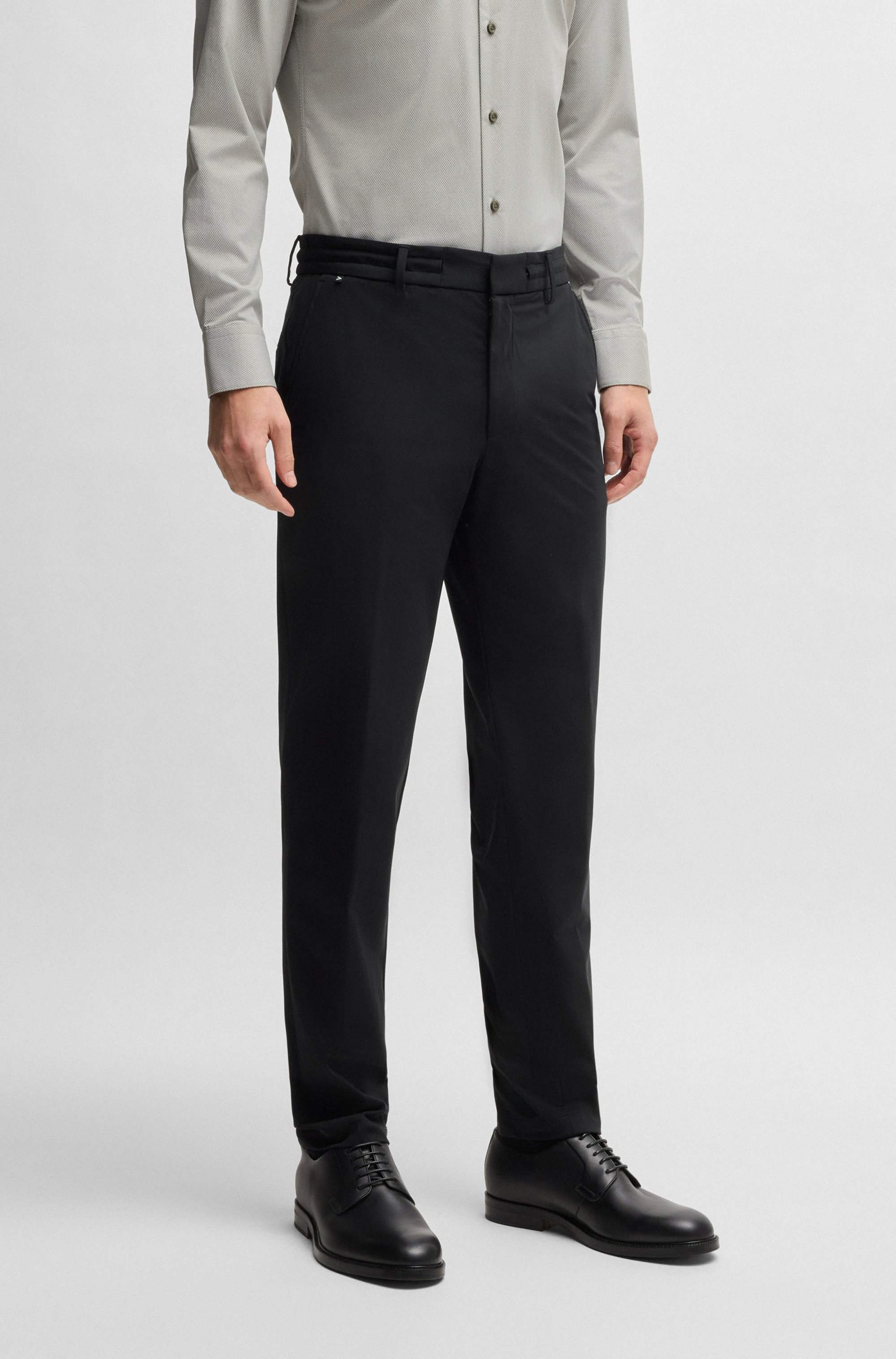 Slim-fit trousers in performance-stretch jersey