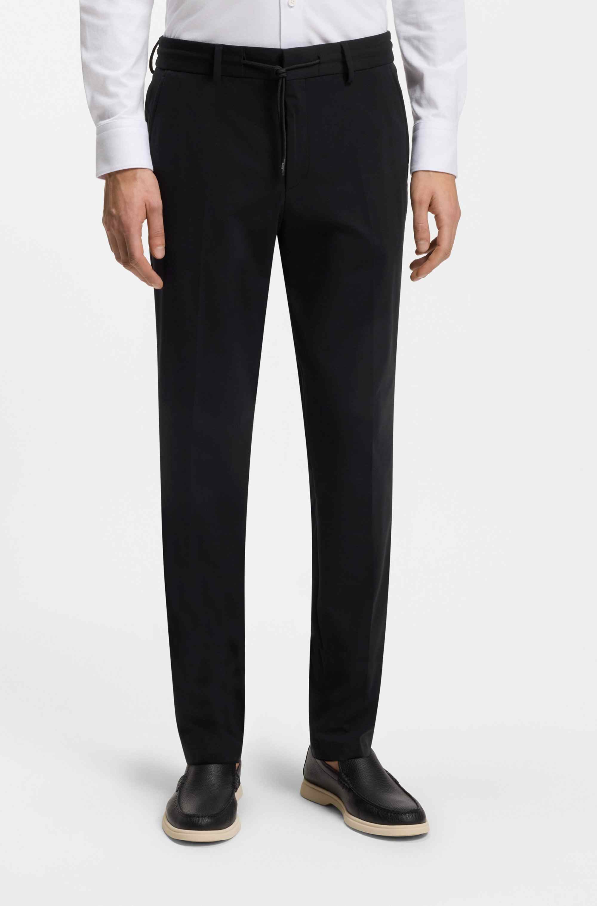 Dressletic slim-fit trousers in washable stretch jersey