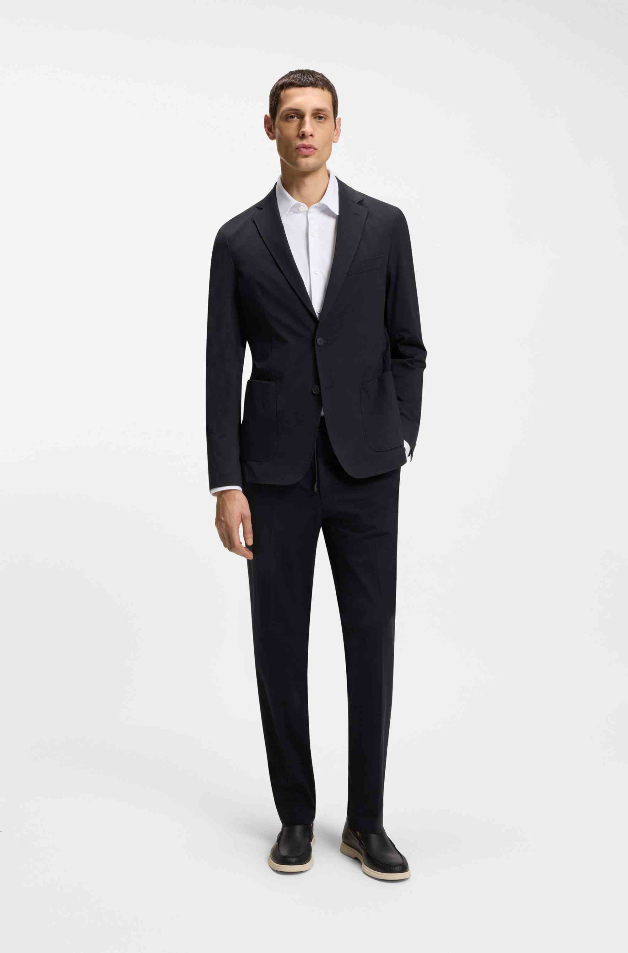 Dressletic slim-fit trousers in washable stretch jersey
