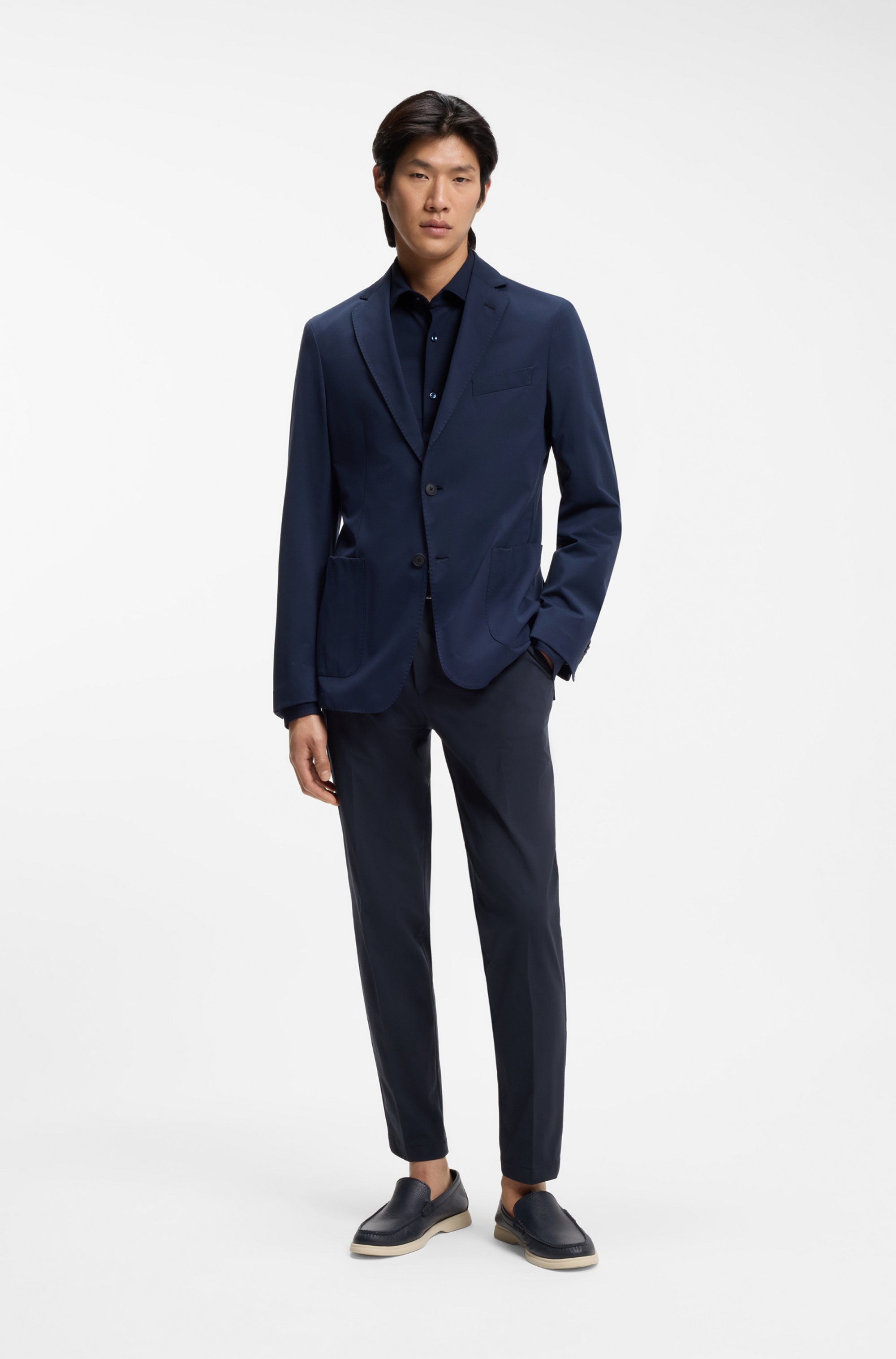 Dressletic slim-fit trousers in washable stretch jersey