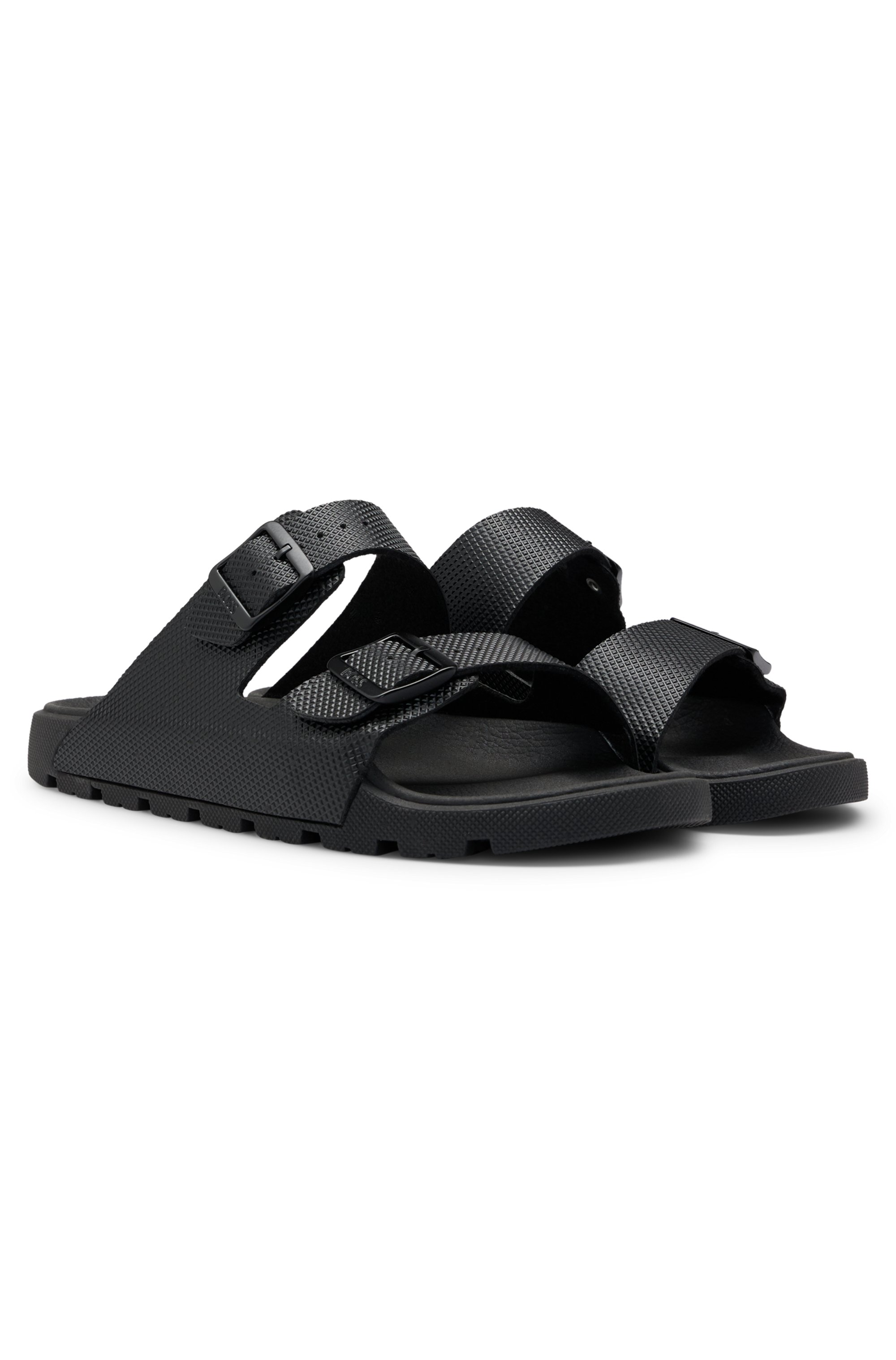 All-gender twin-strap sandals with structured uppers