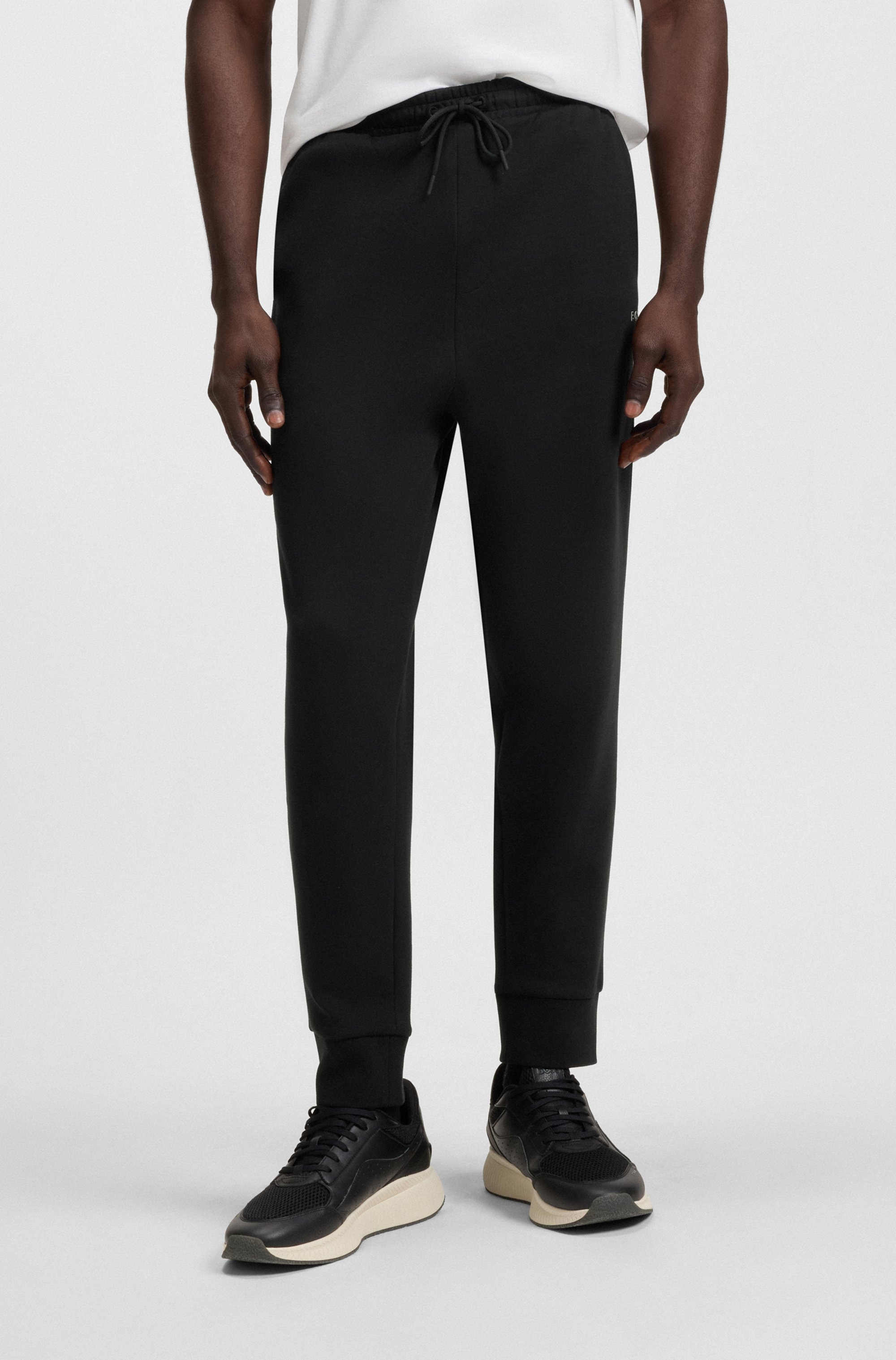 Stretch-cotton tracksuit bottoms with logo print