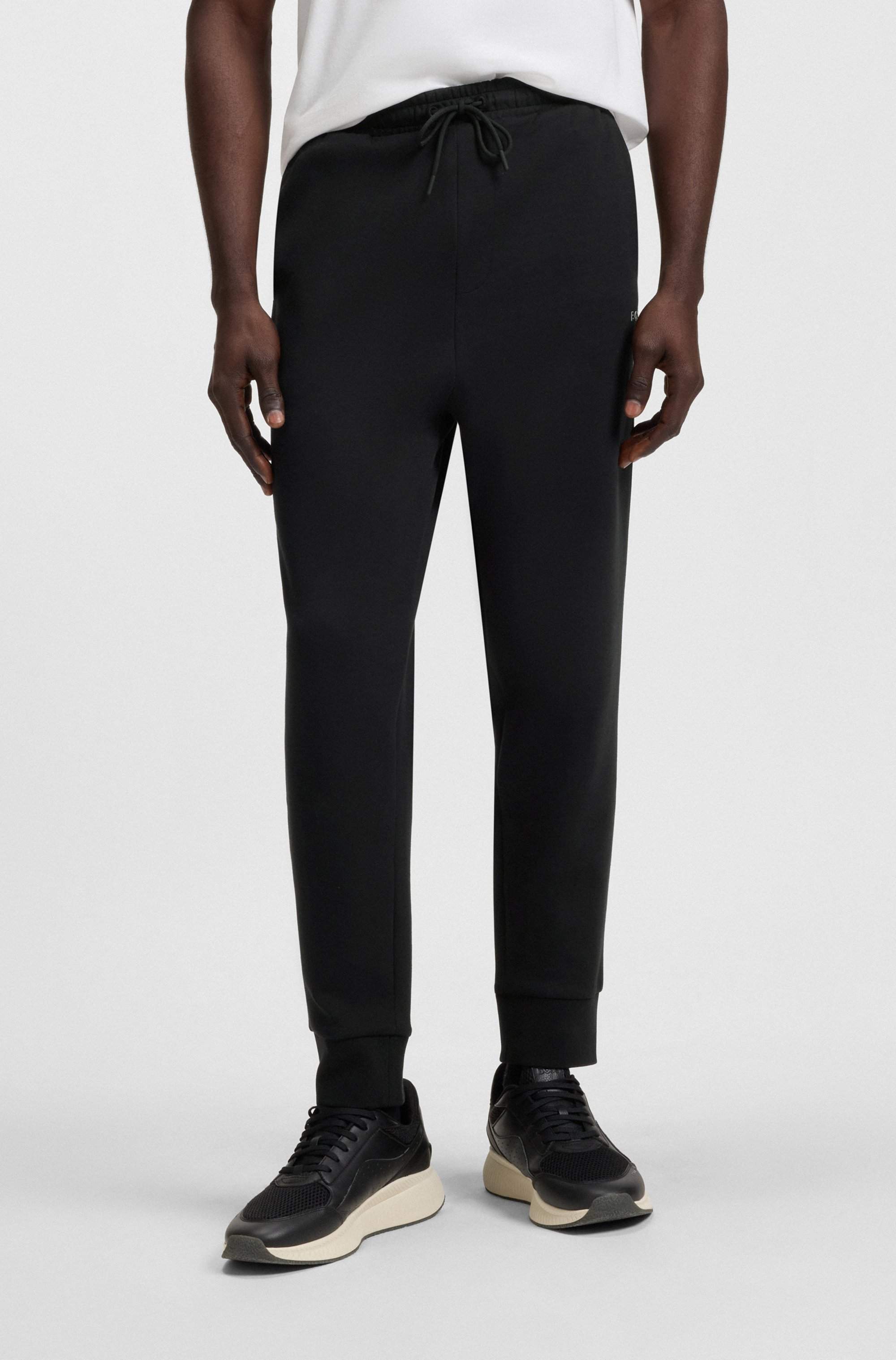 Stretch-cotton tracksuit bottoms with logo print