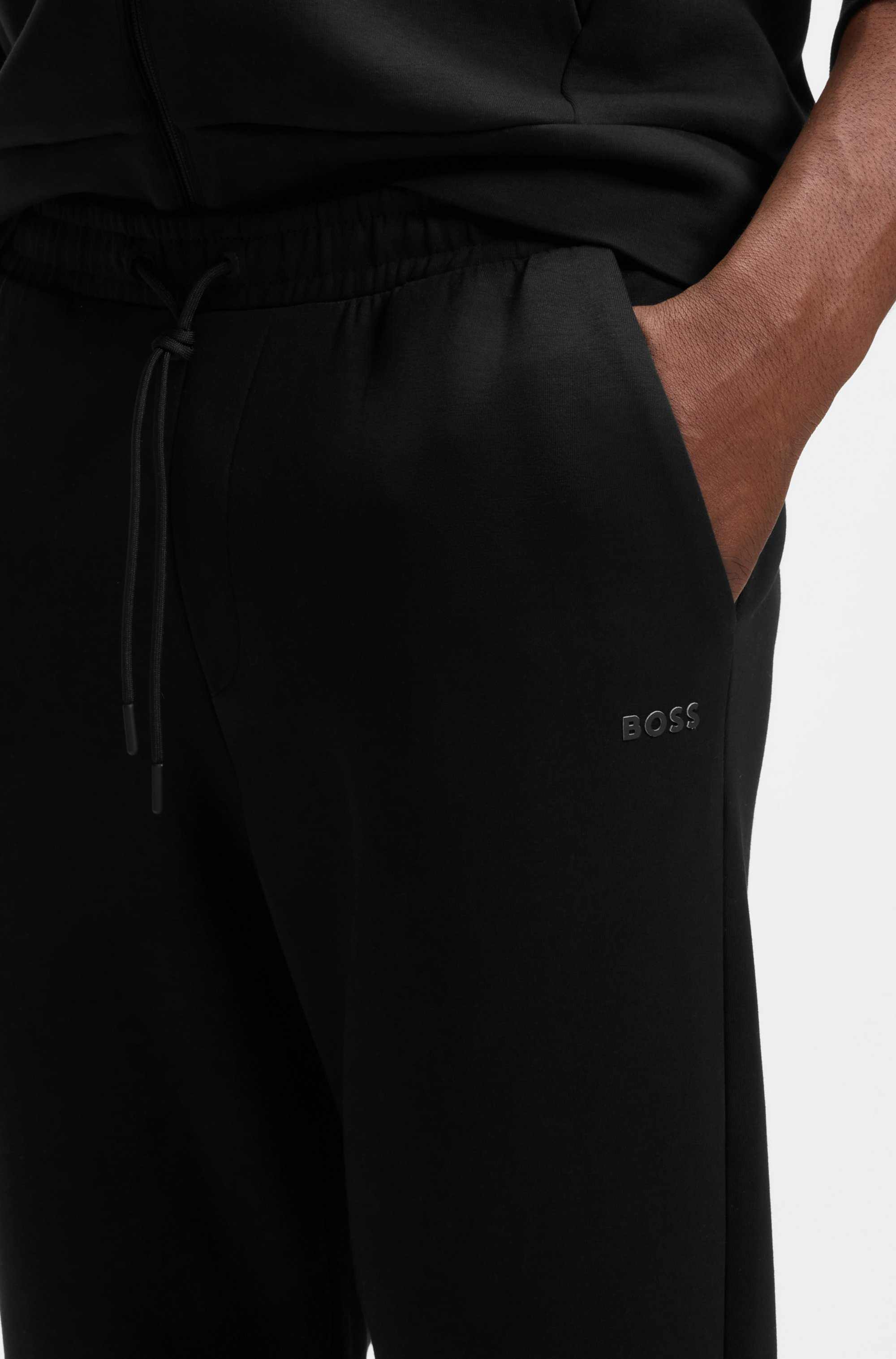 Stretch-cotton tracksuit bottoms with logo print