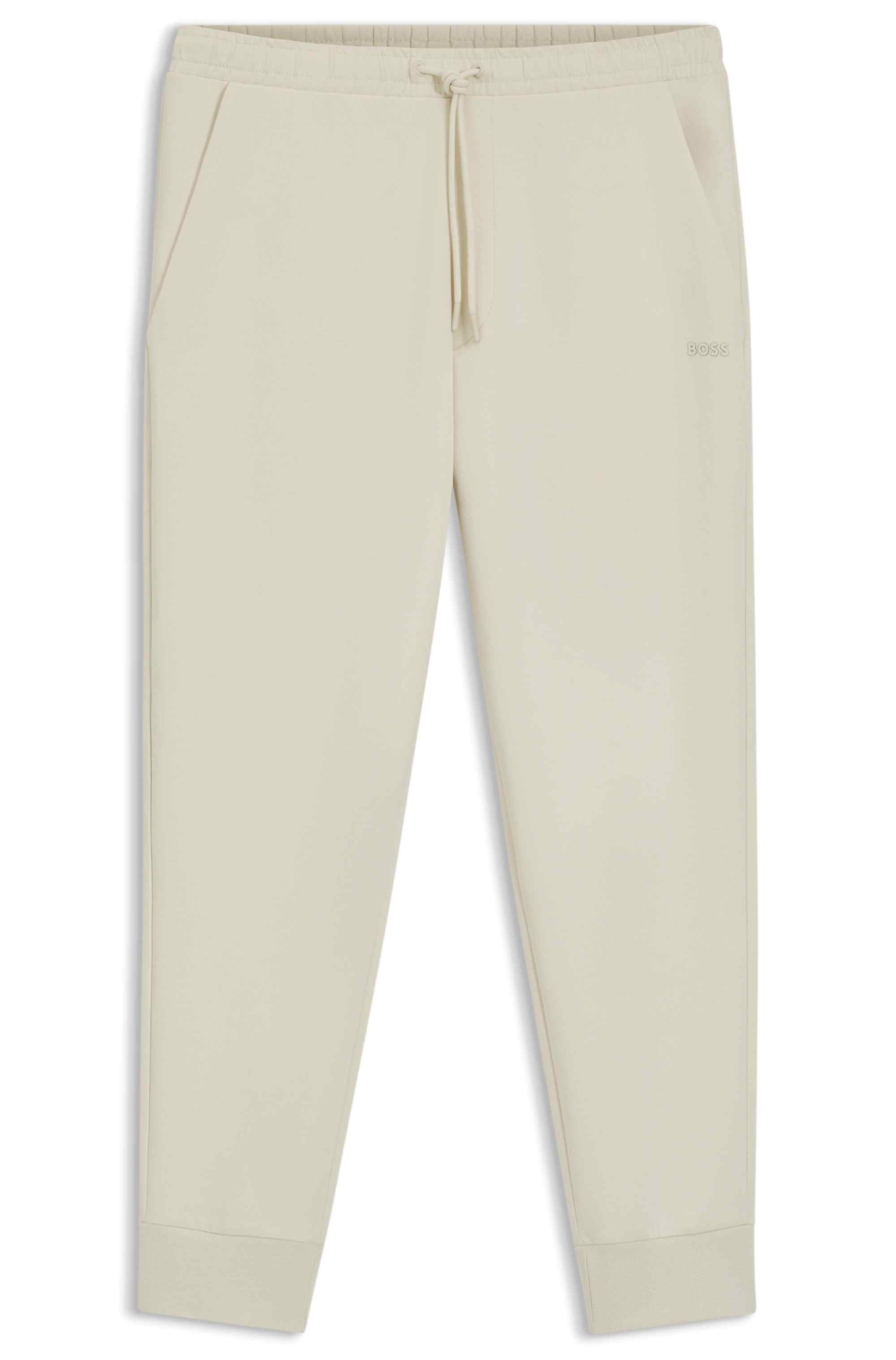 Stretch-cotton tracksuit bottoms with logo print