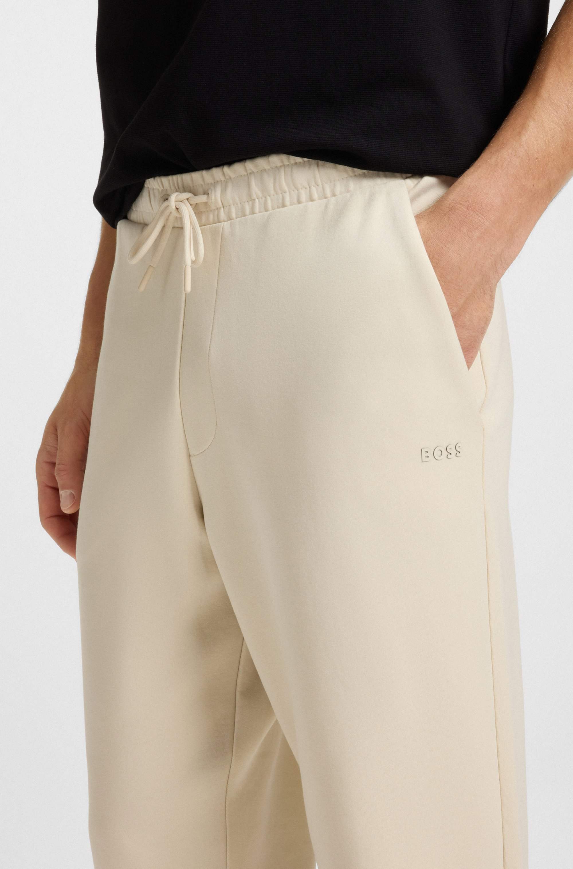 Stretch-cotton tracksuit bottoms with logo print