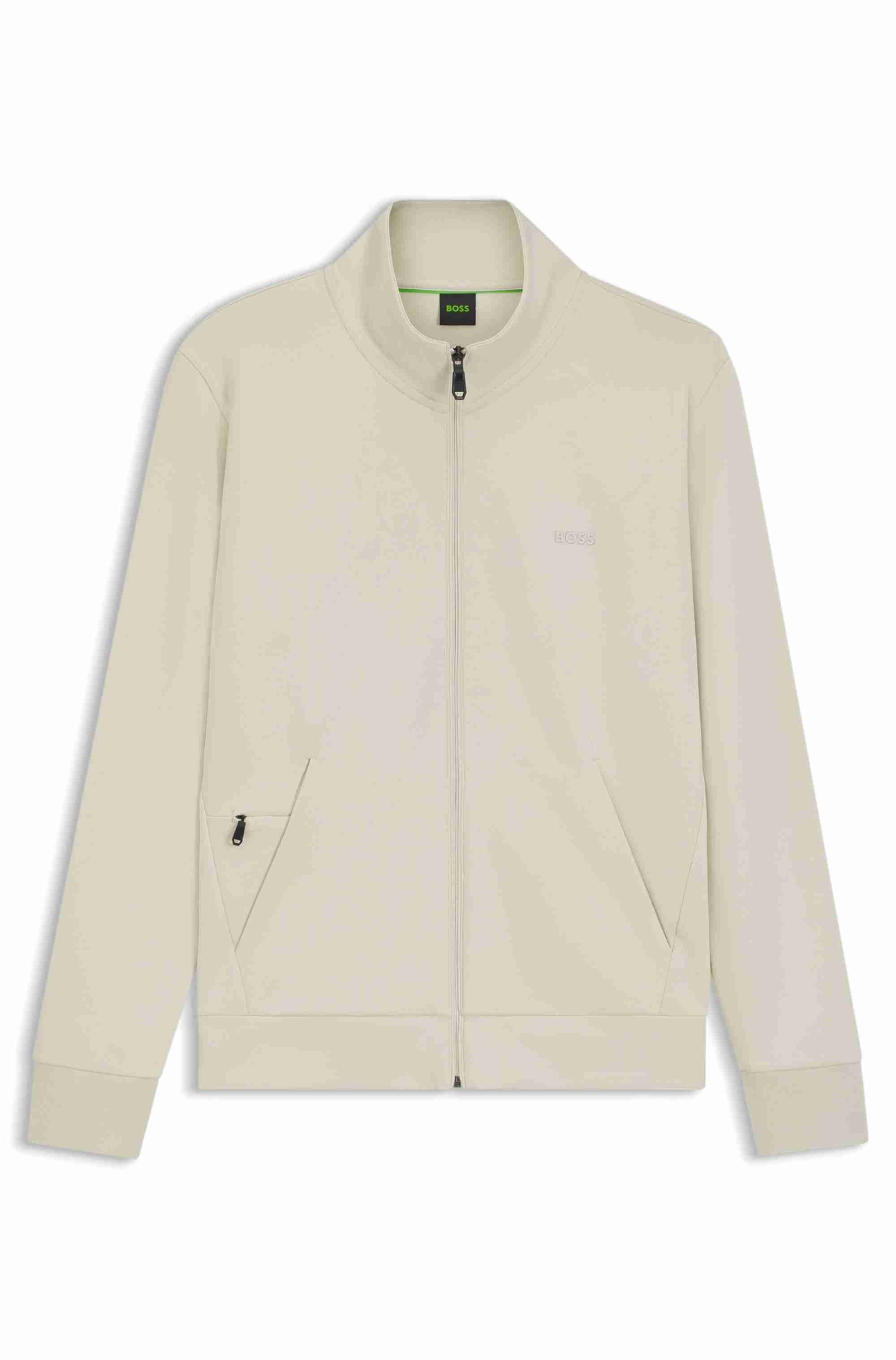 Stretch-cotton zip-up sweatshirt with logo print