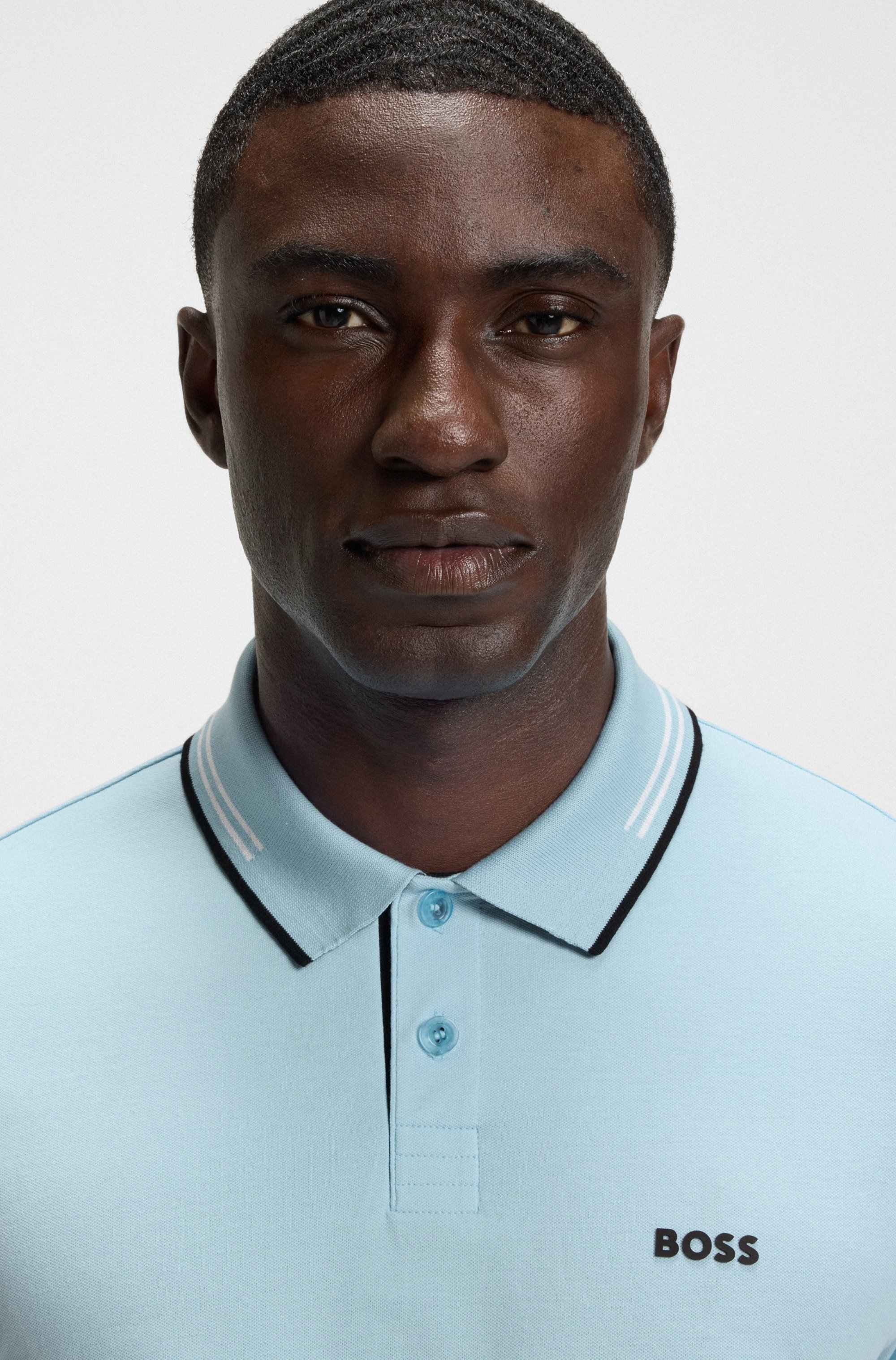 Stretch-cotton slim-fit polo shirt with branding