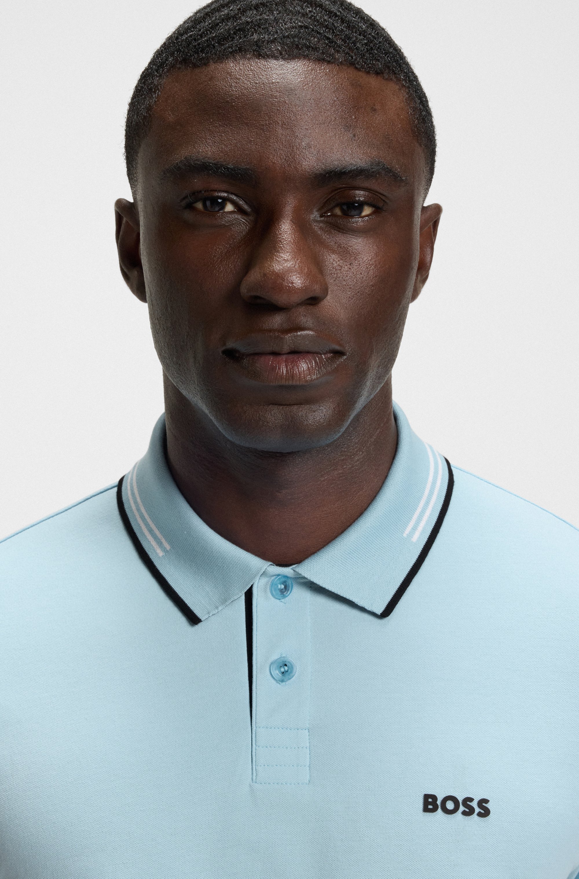 Stretch-cotton slim-fit polo shirt with branding