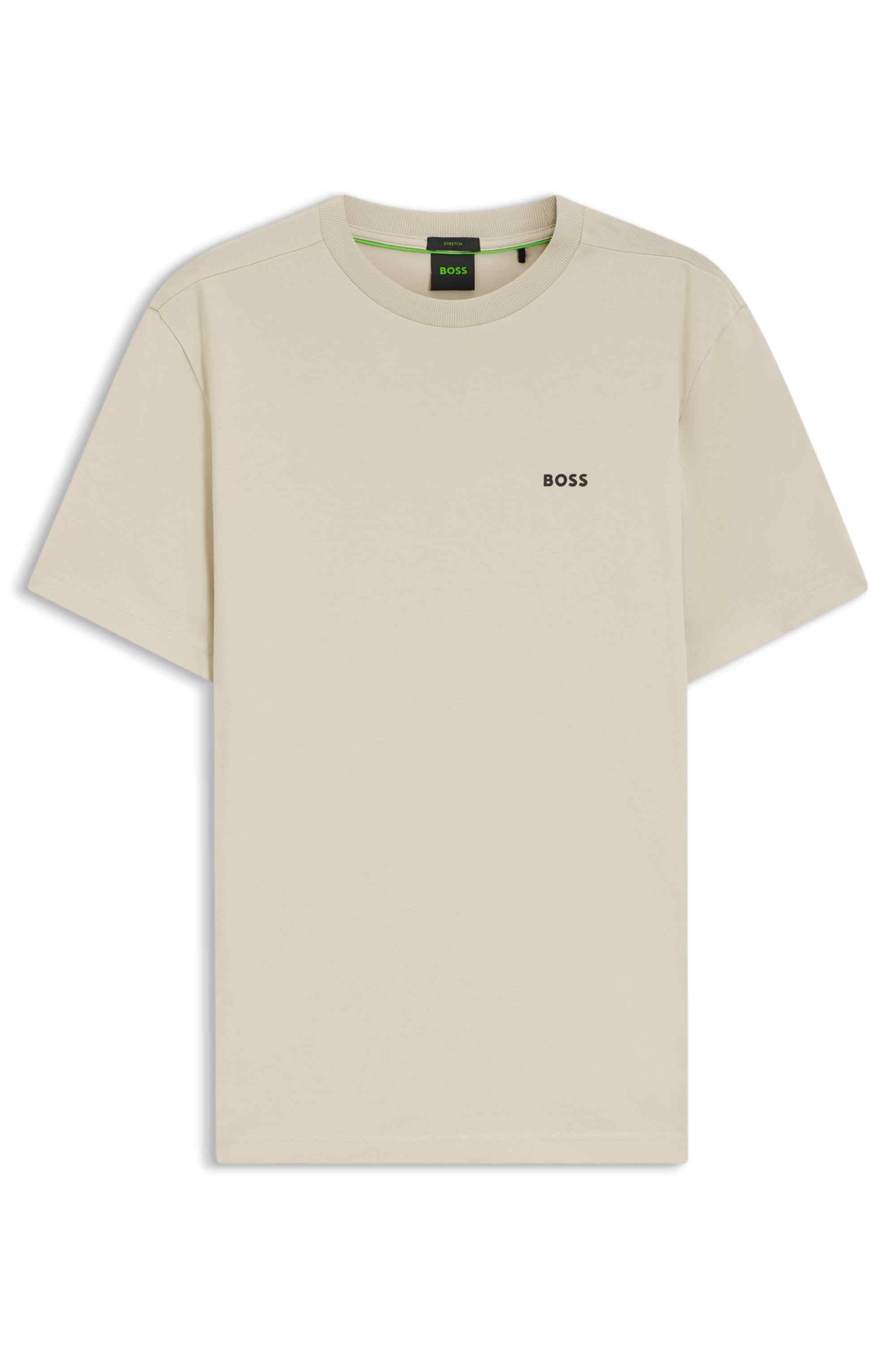 Stretch-cotton T-shirt with logo detail