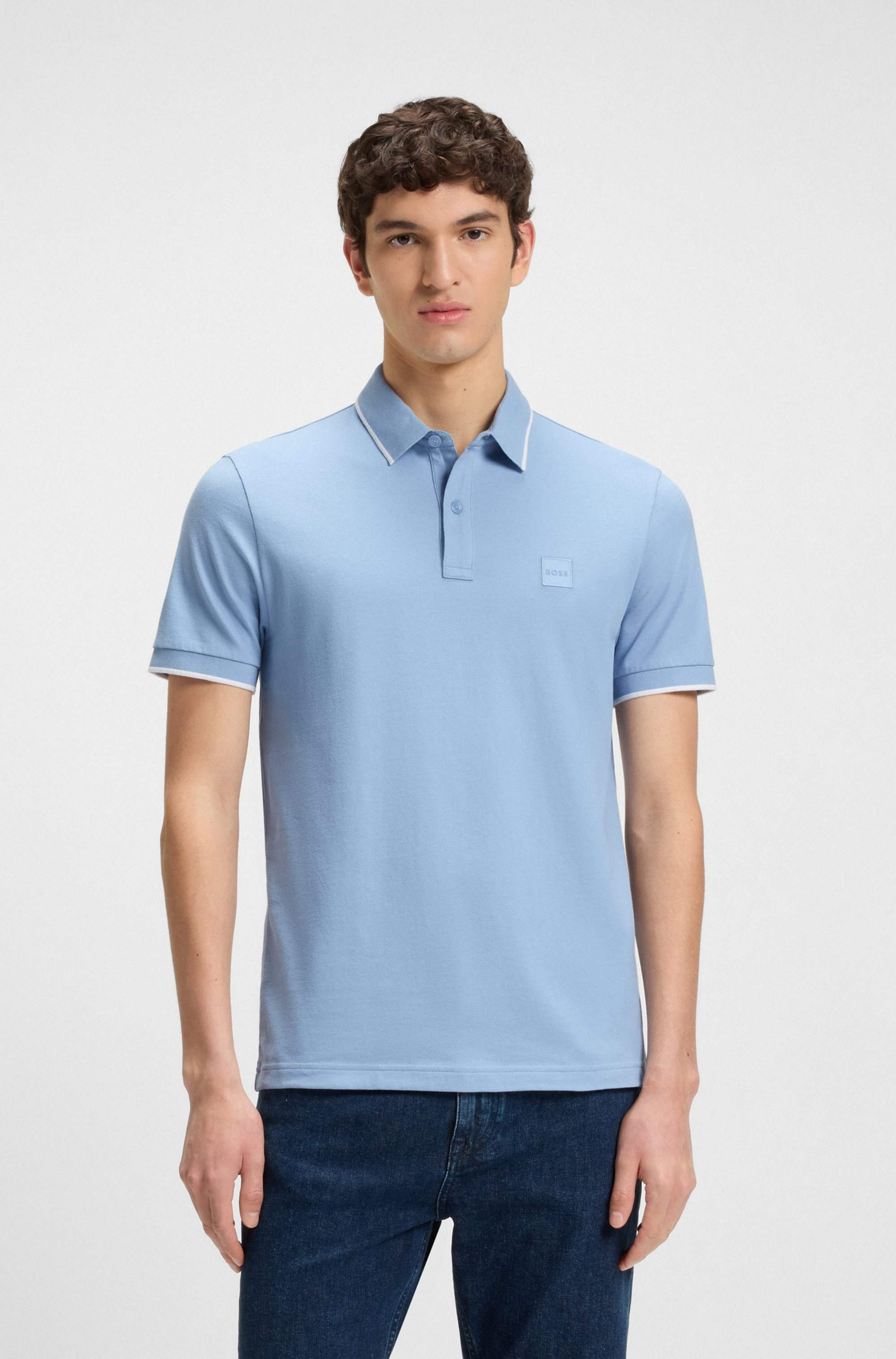 Slim-fit polo shirt in stretch-cotton piqué