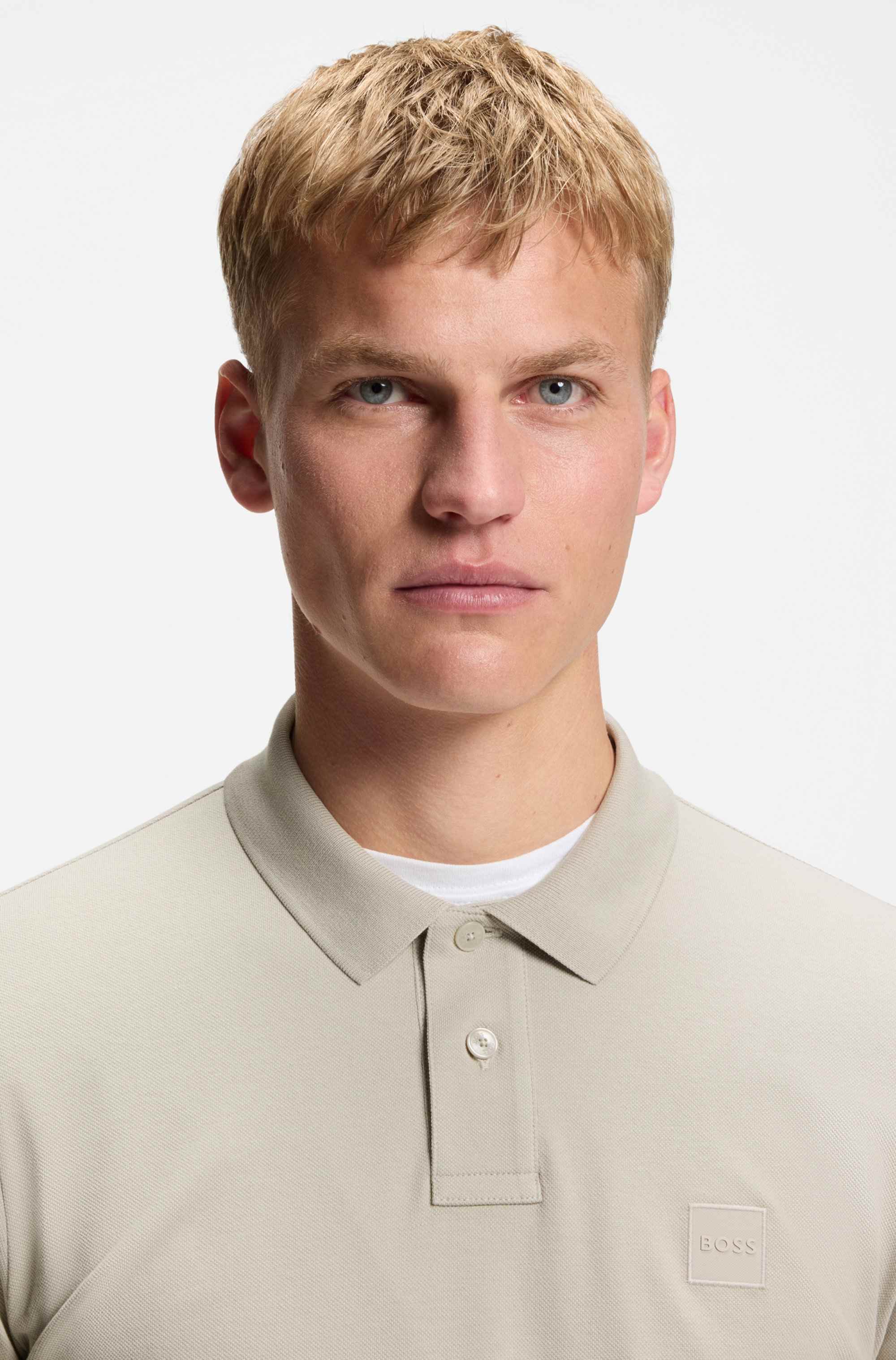 Slim-fit polo shirt in stretch-cotton piqué