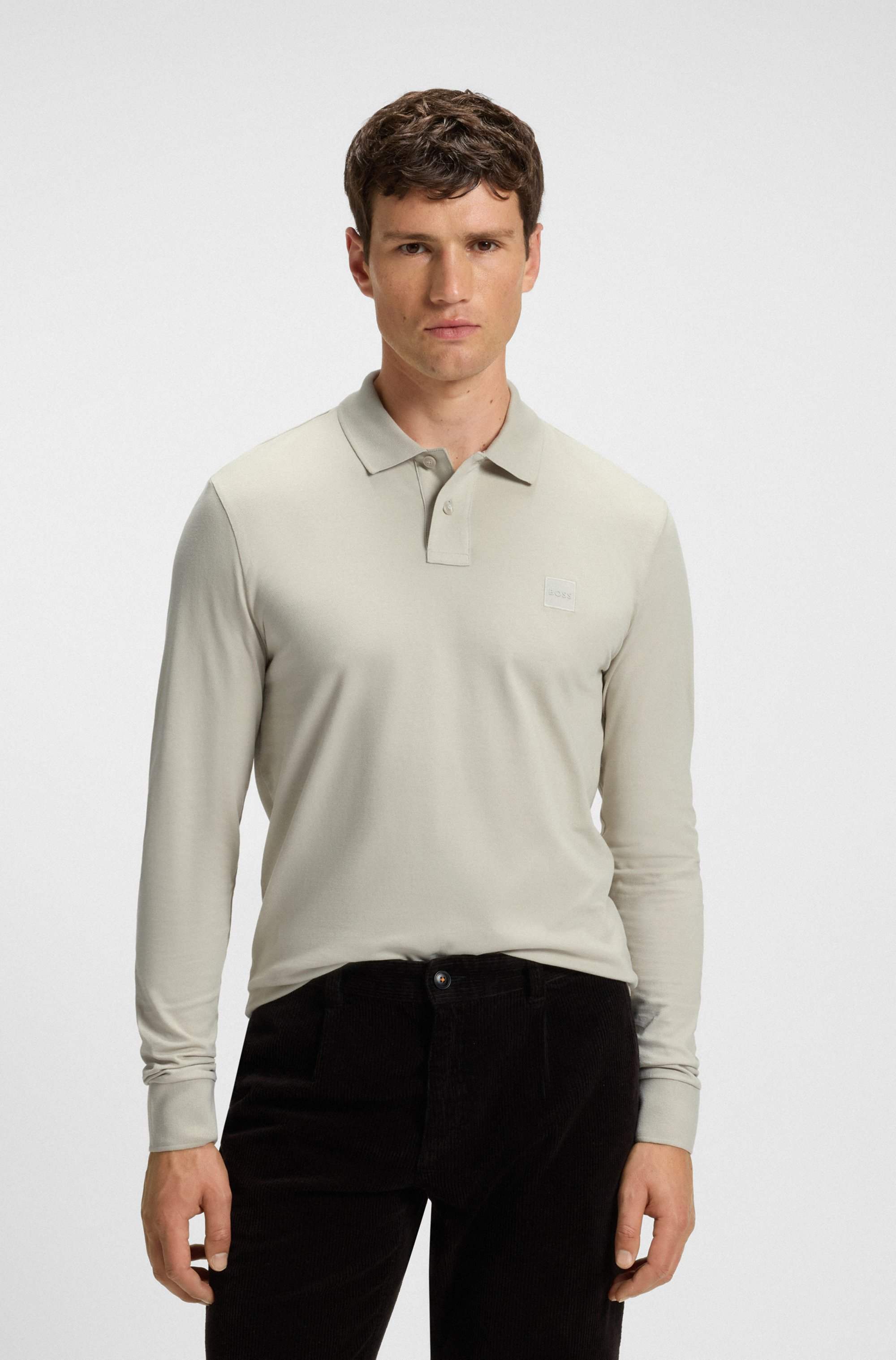 Slim-fit polo shirt in stretch-cotton piqué