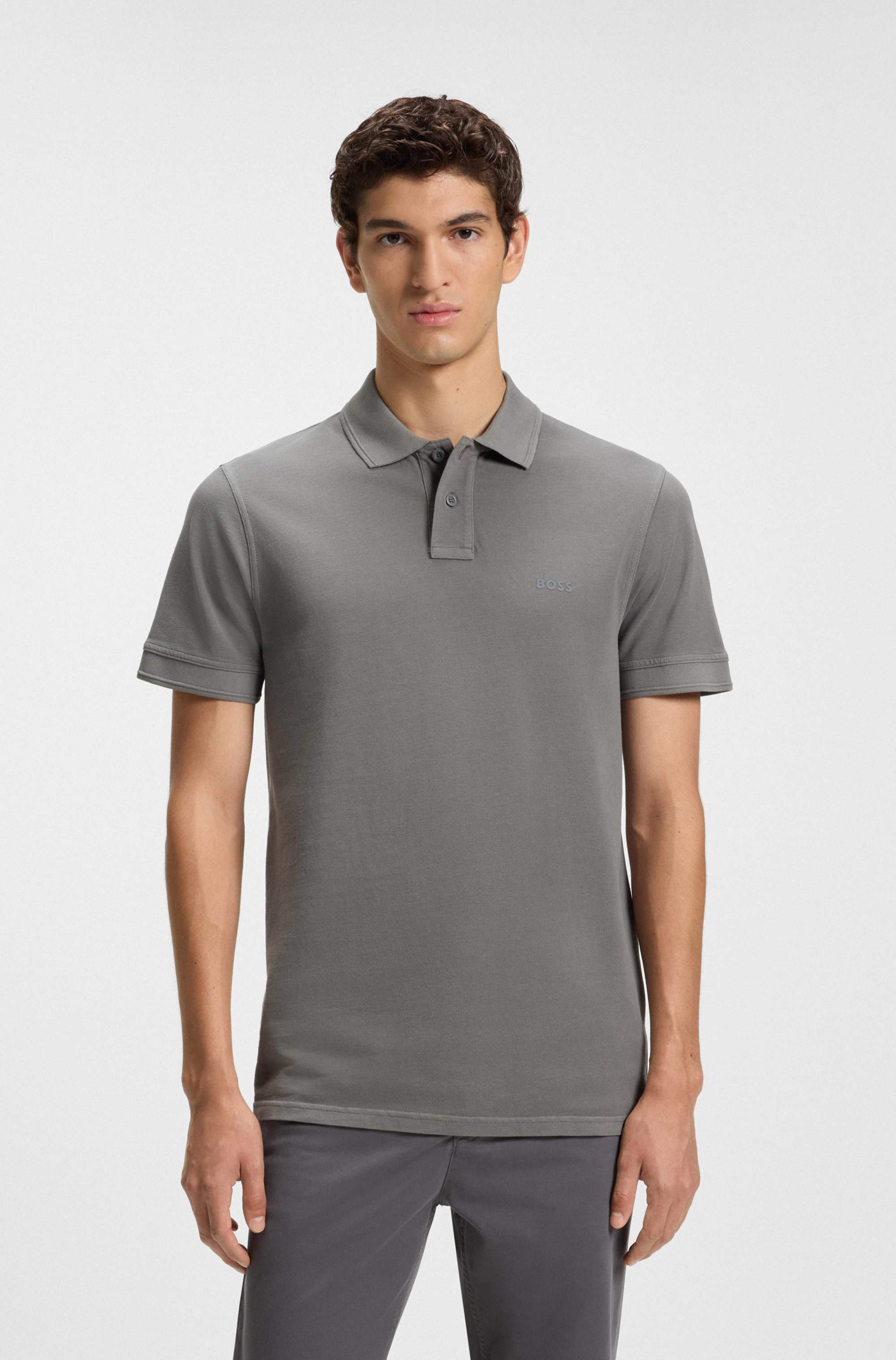 Cotton-piqué polo shirt with logo print