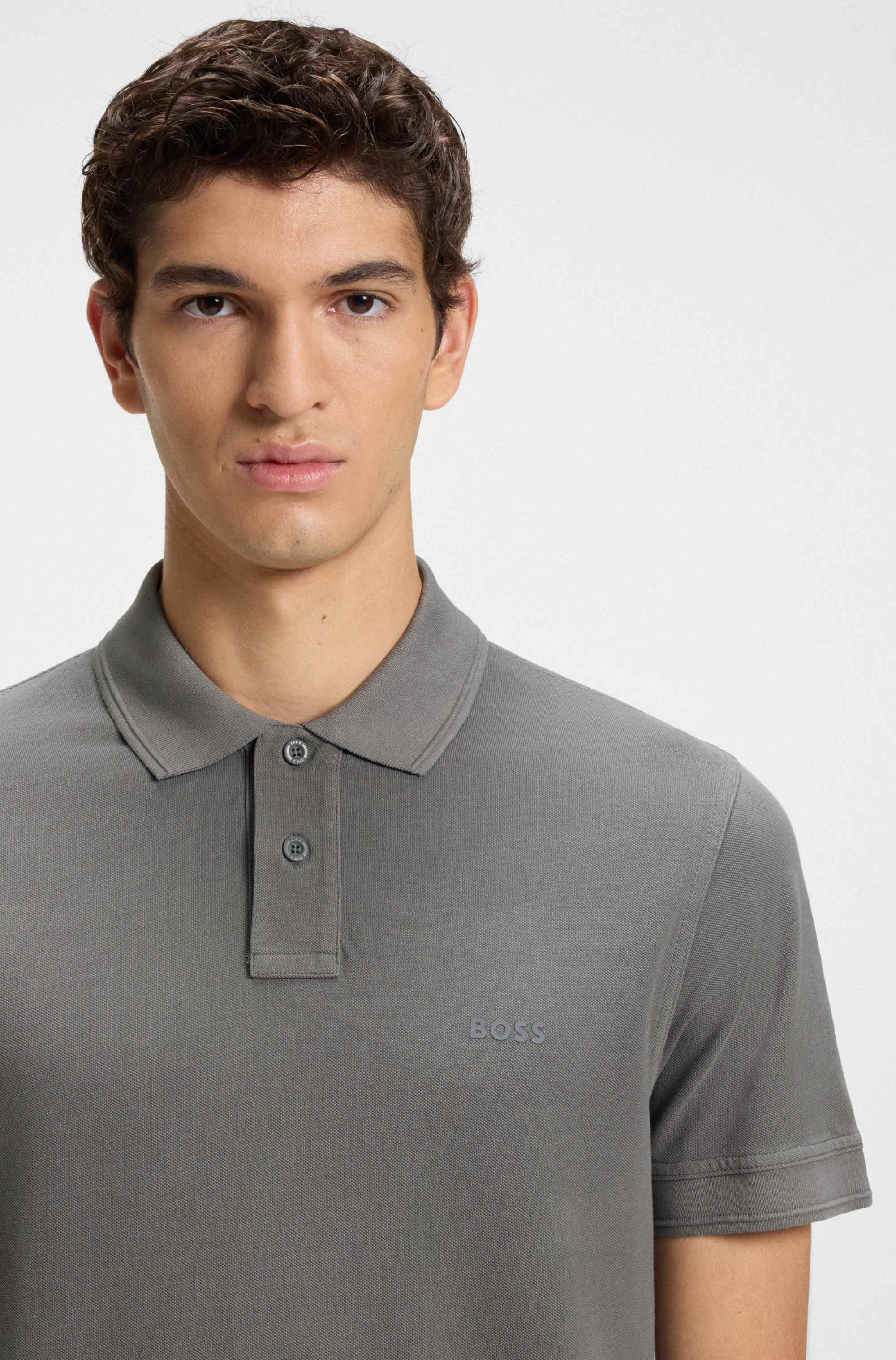 Cotton-piqué polo shirt with logo print