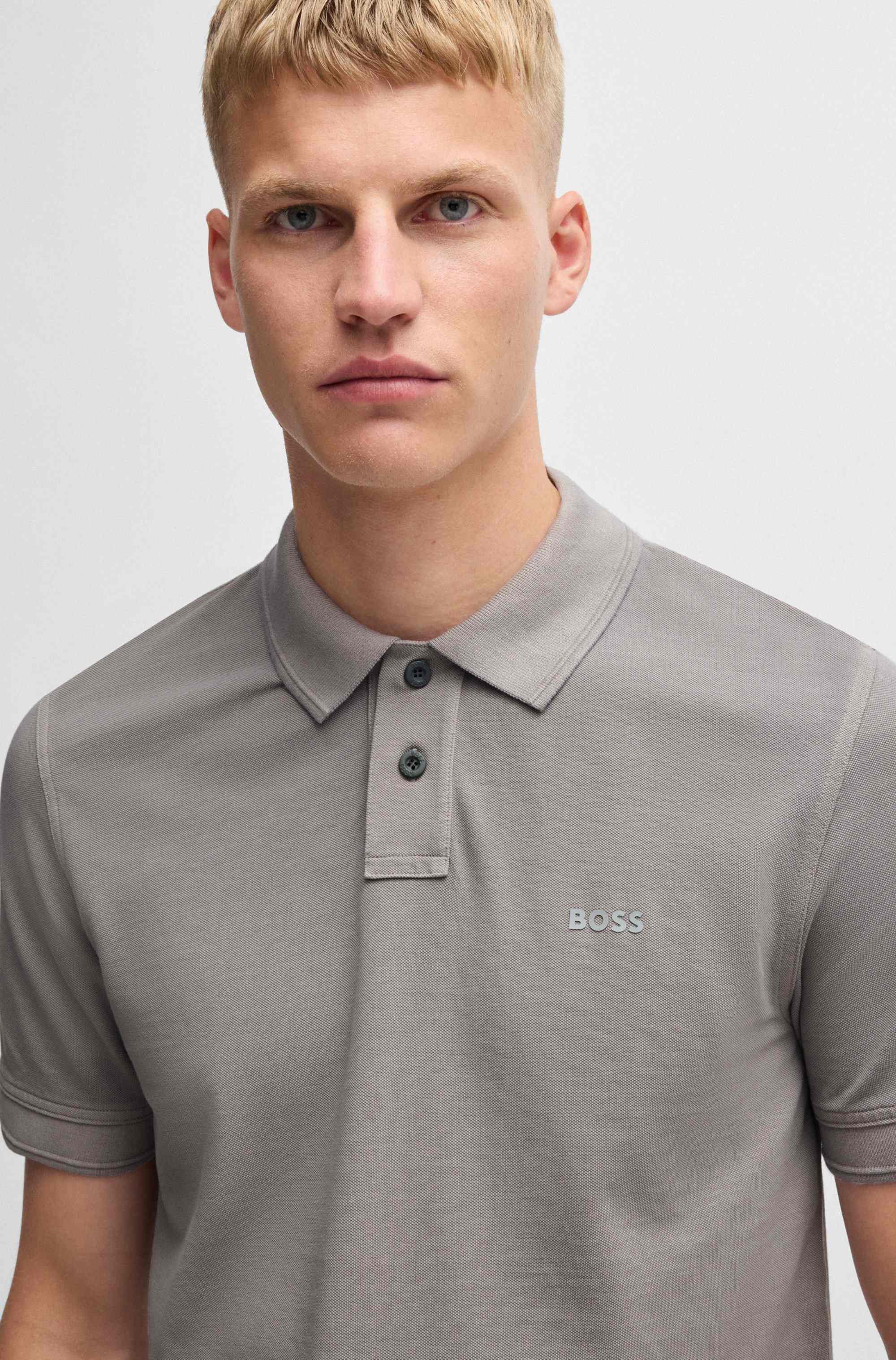 Cotton-piqué polo shirt with logo print