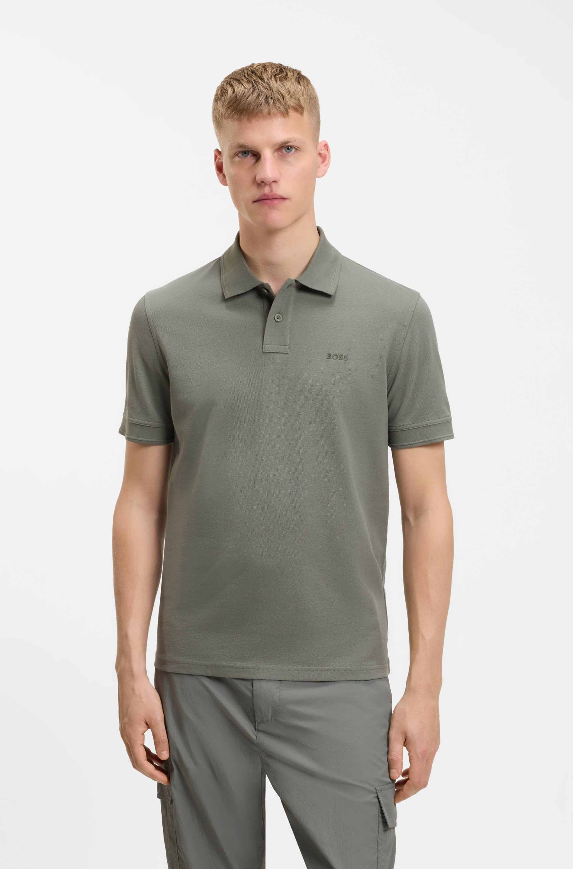 Cotton-piqué polo shirt with logo print