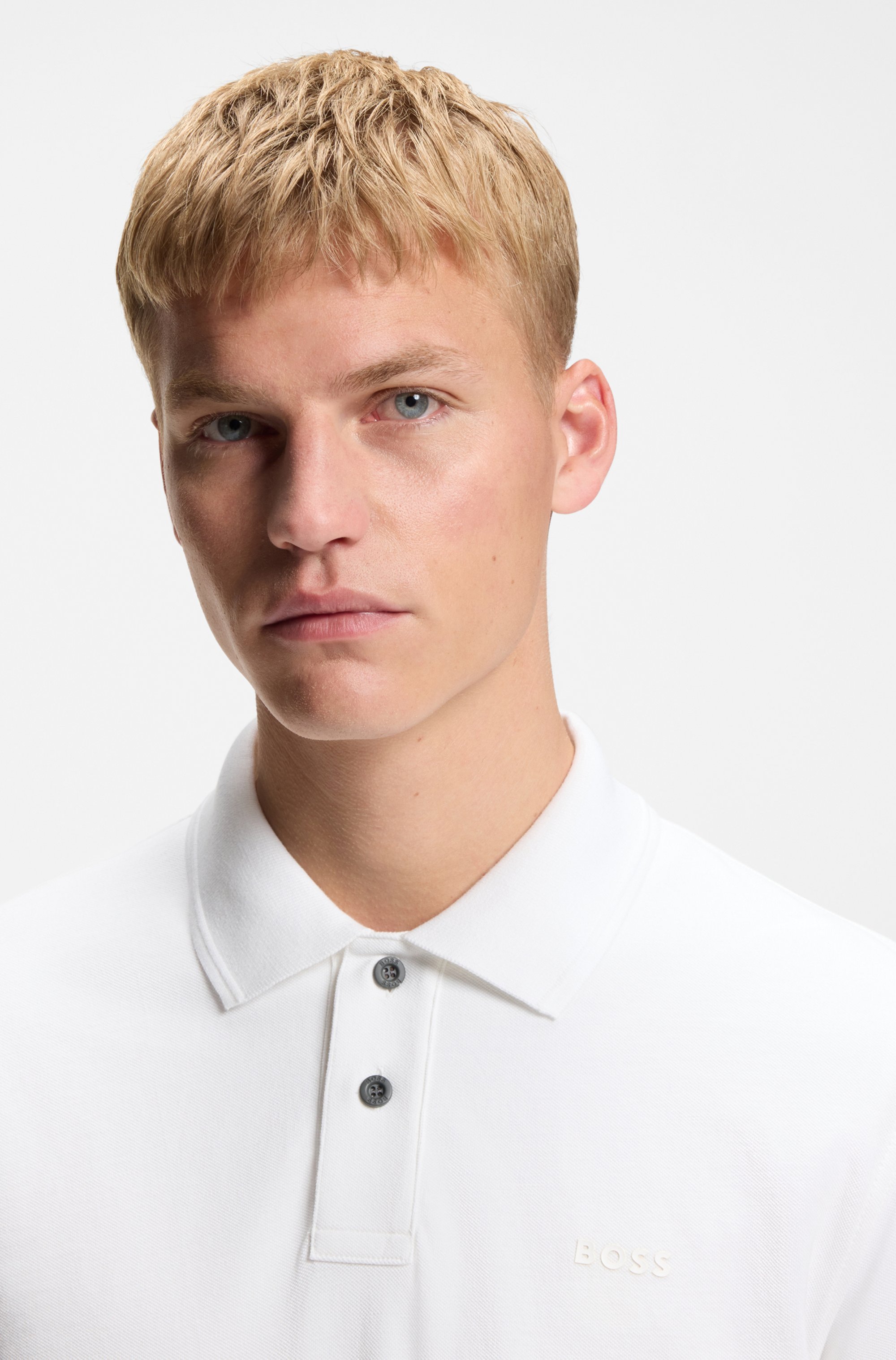 Cotton-piqué polo shirt with logo print