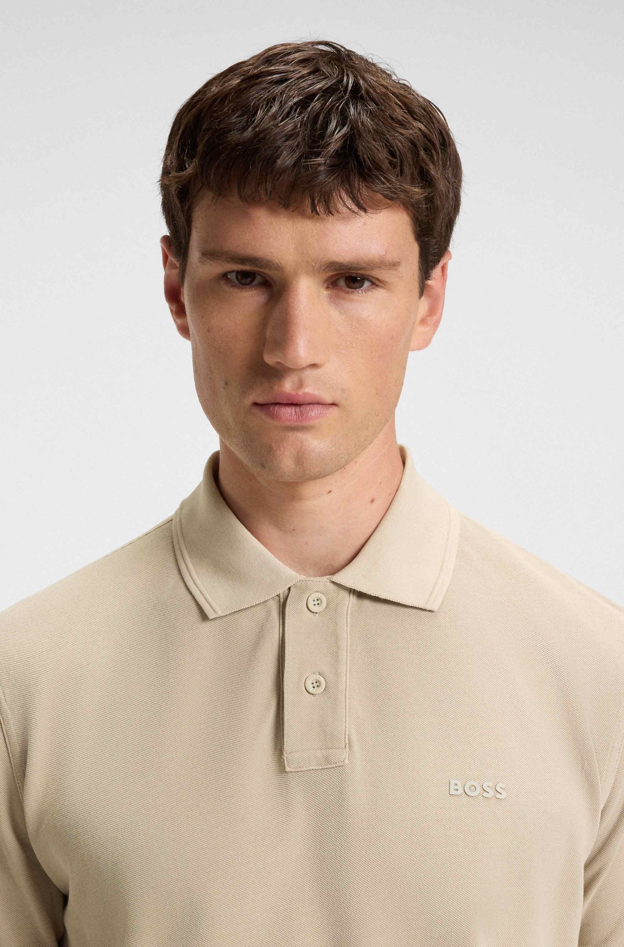 Cotton-piqué polo shirt with logo print
