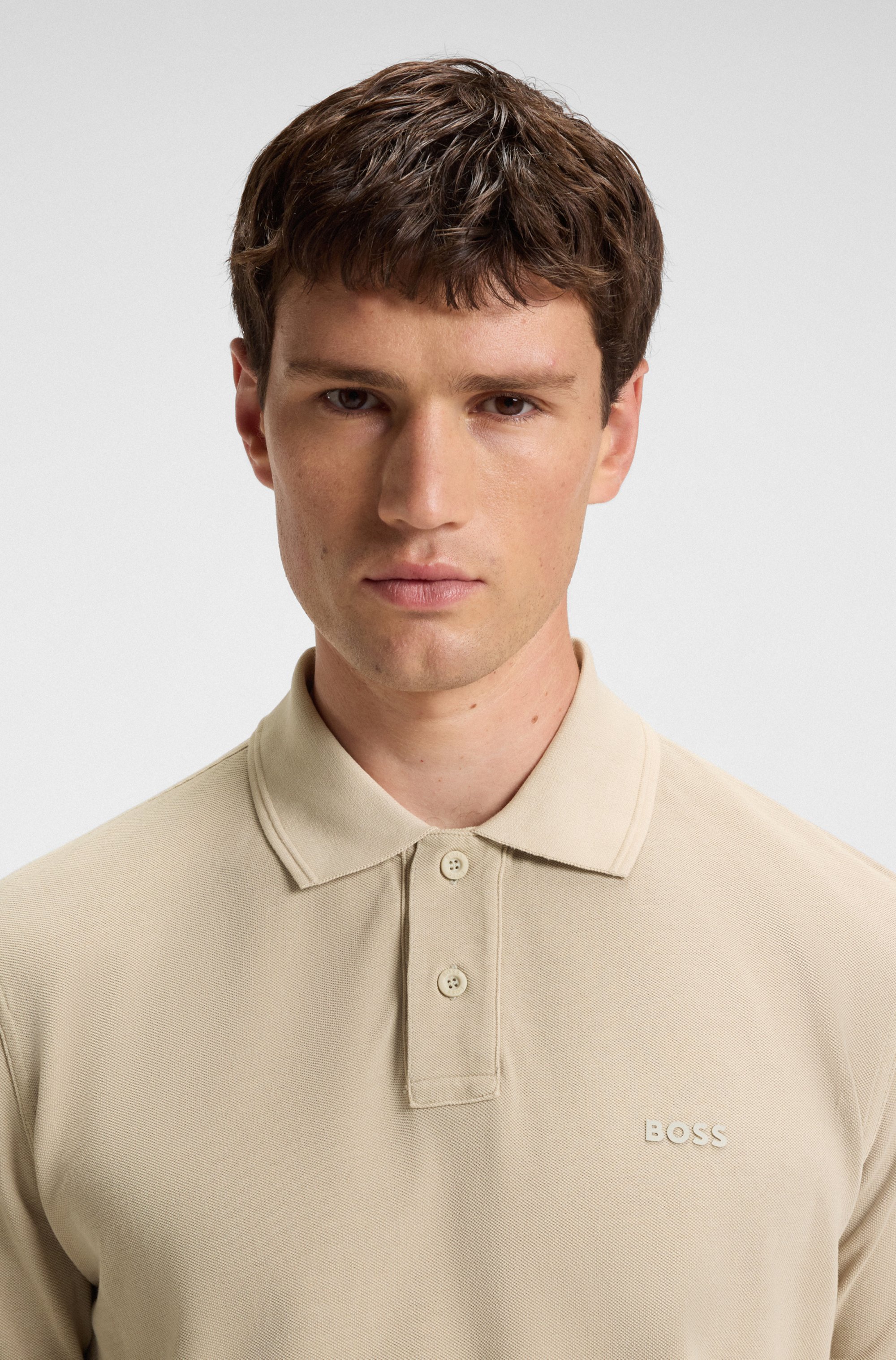 Cotton-piqué polo shirt with logo print