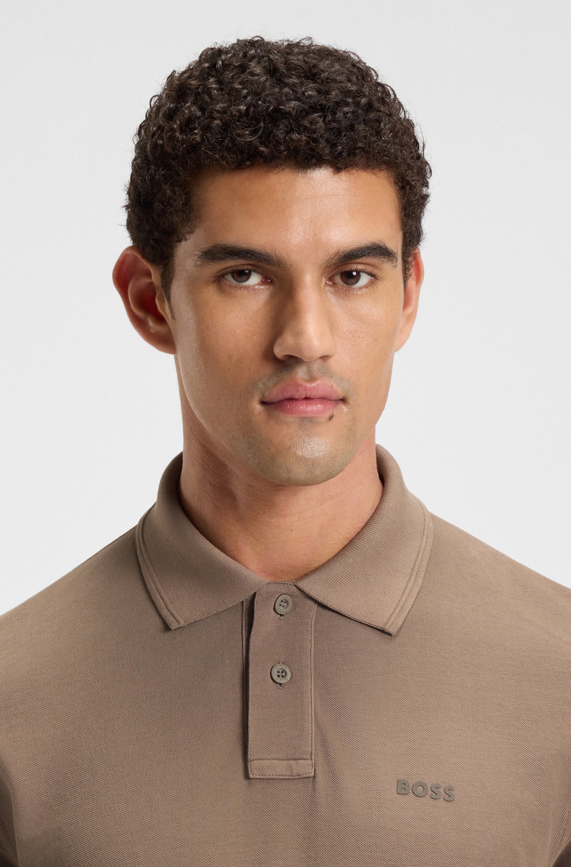 Cotton-piqué polo shirt with logo print