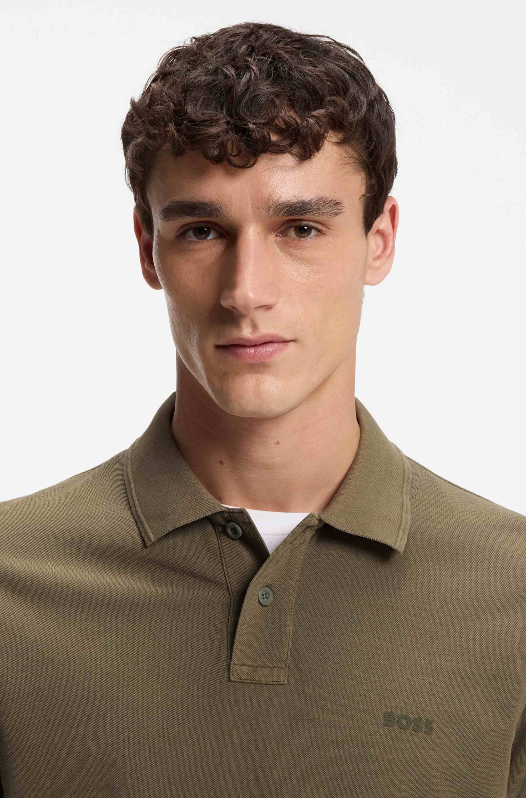 Cotton-piqué polo shirt with logo print