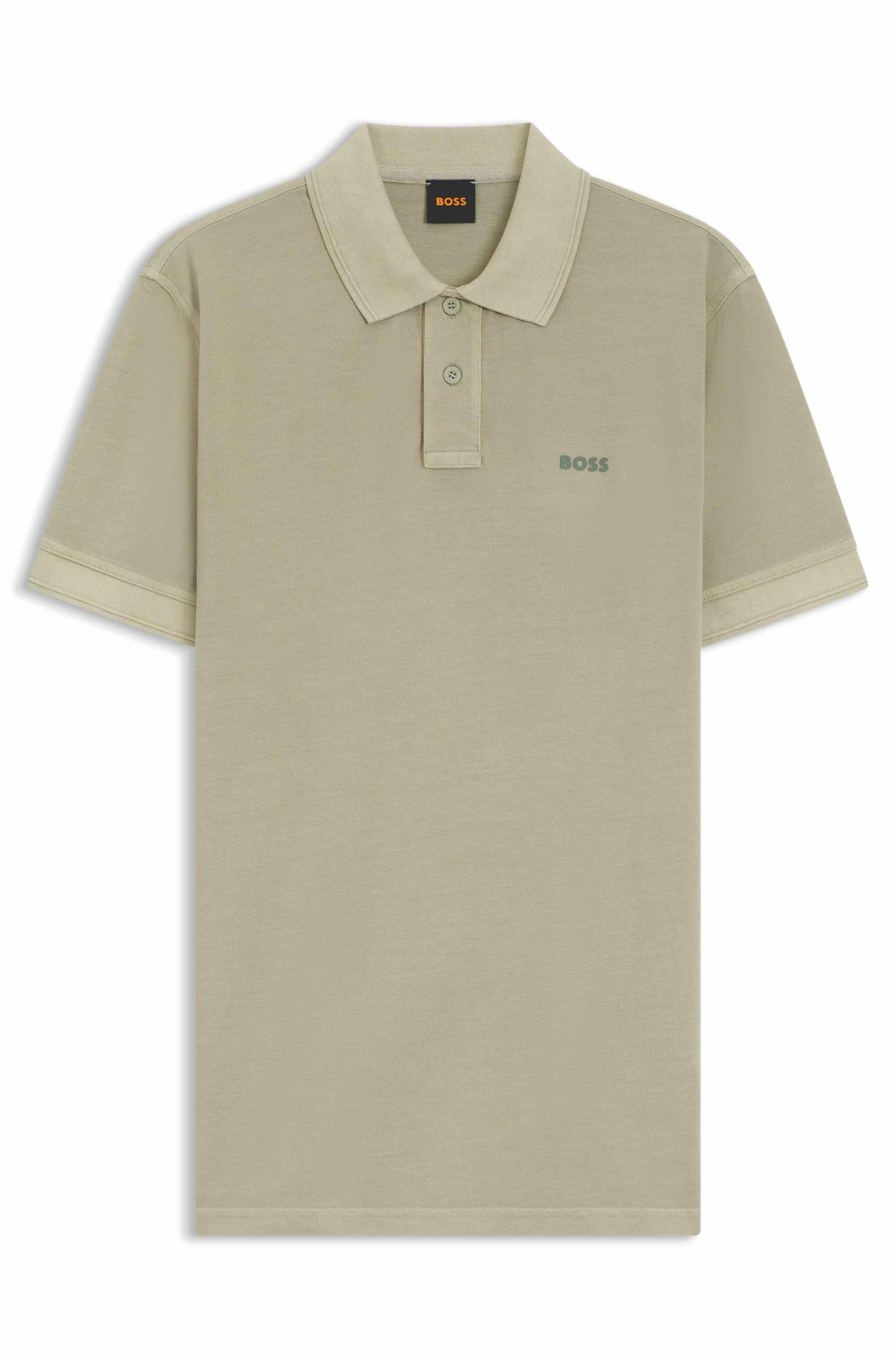 Cotton-piqué polo shirt with logo print