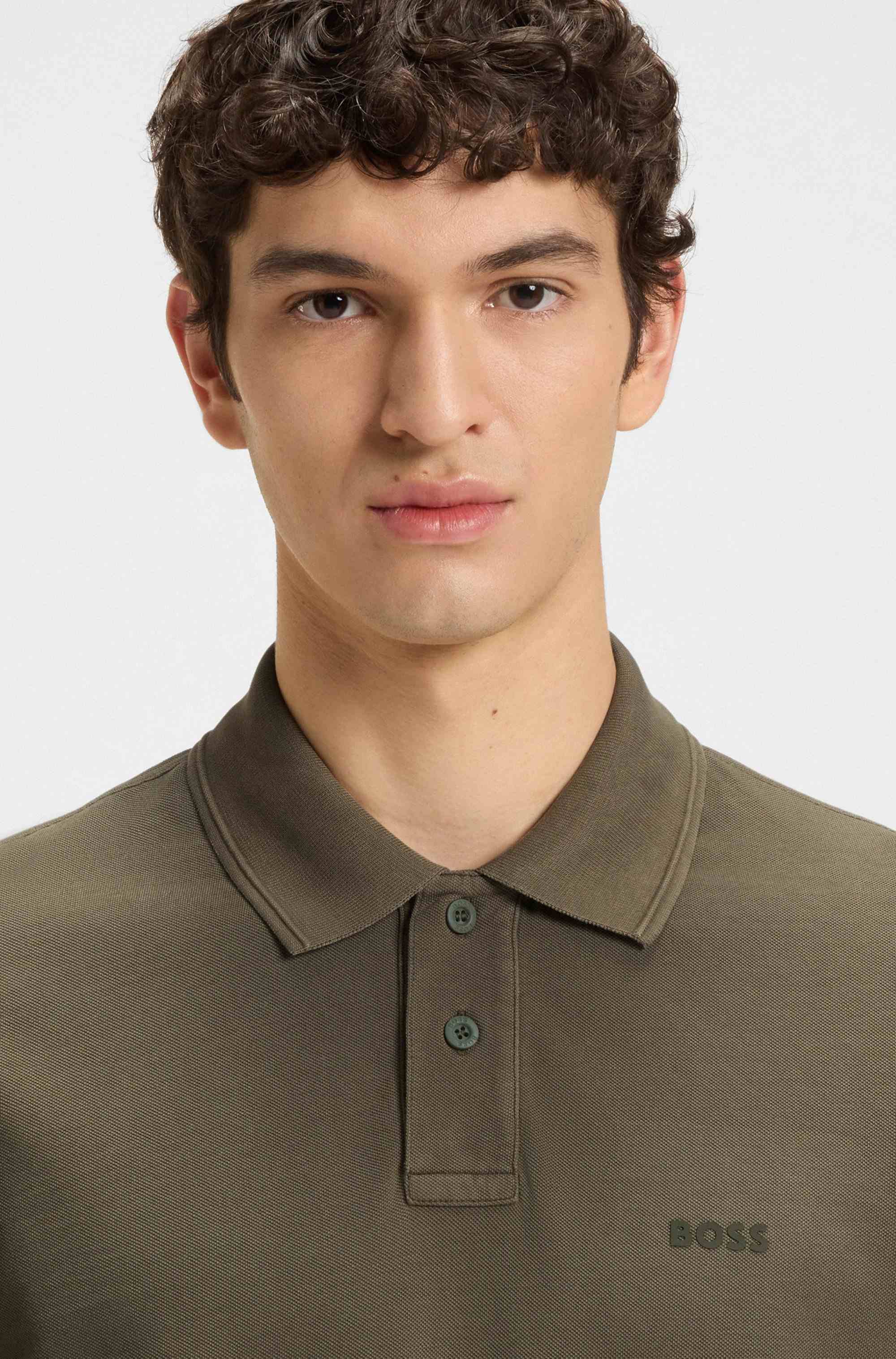 Cotton-piqué polo shirt with logo print
