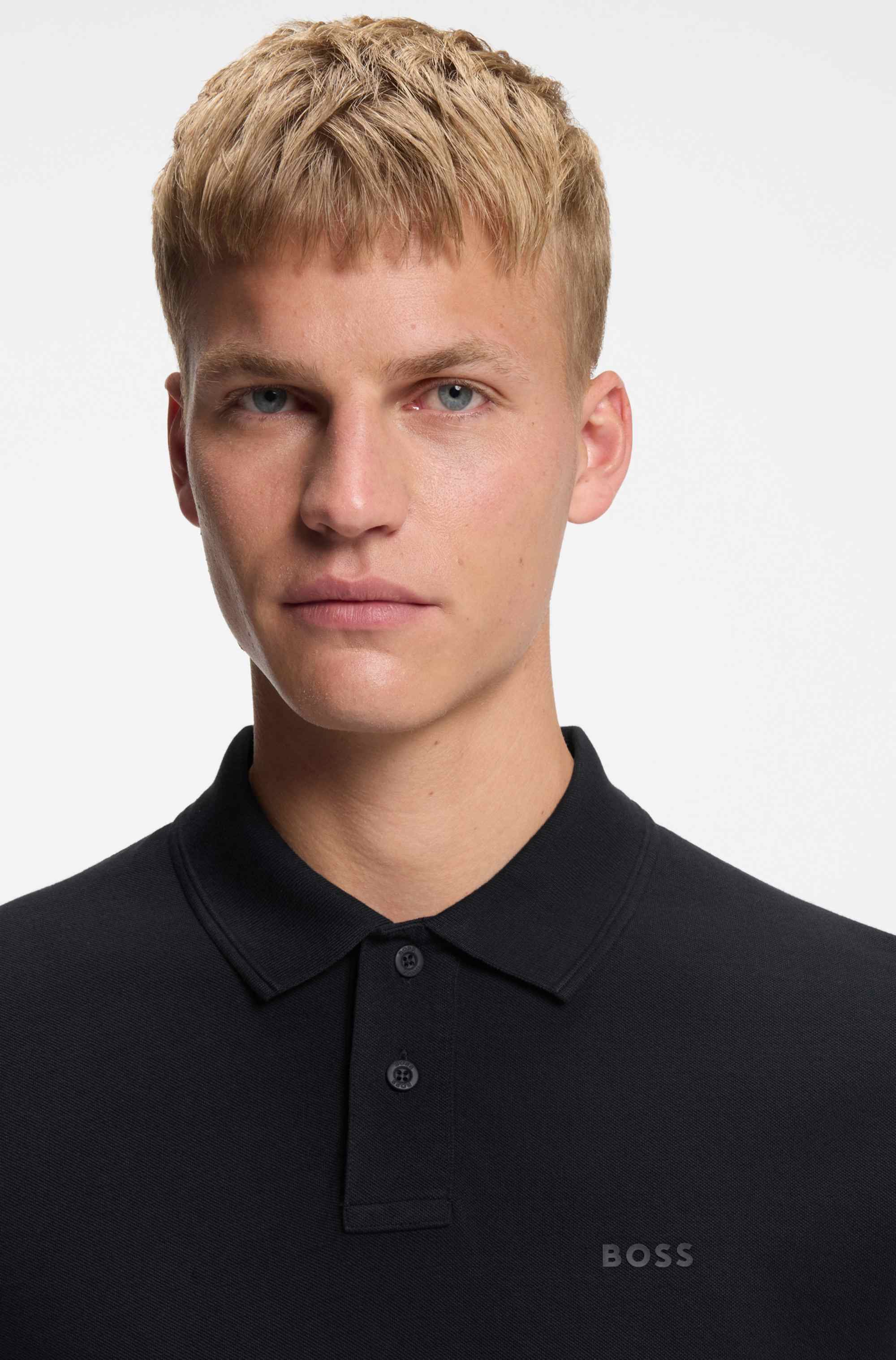 Cotton-piqué polo shirt with logo print