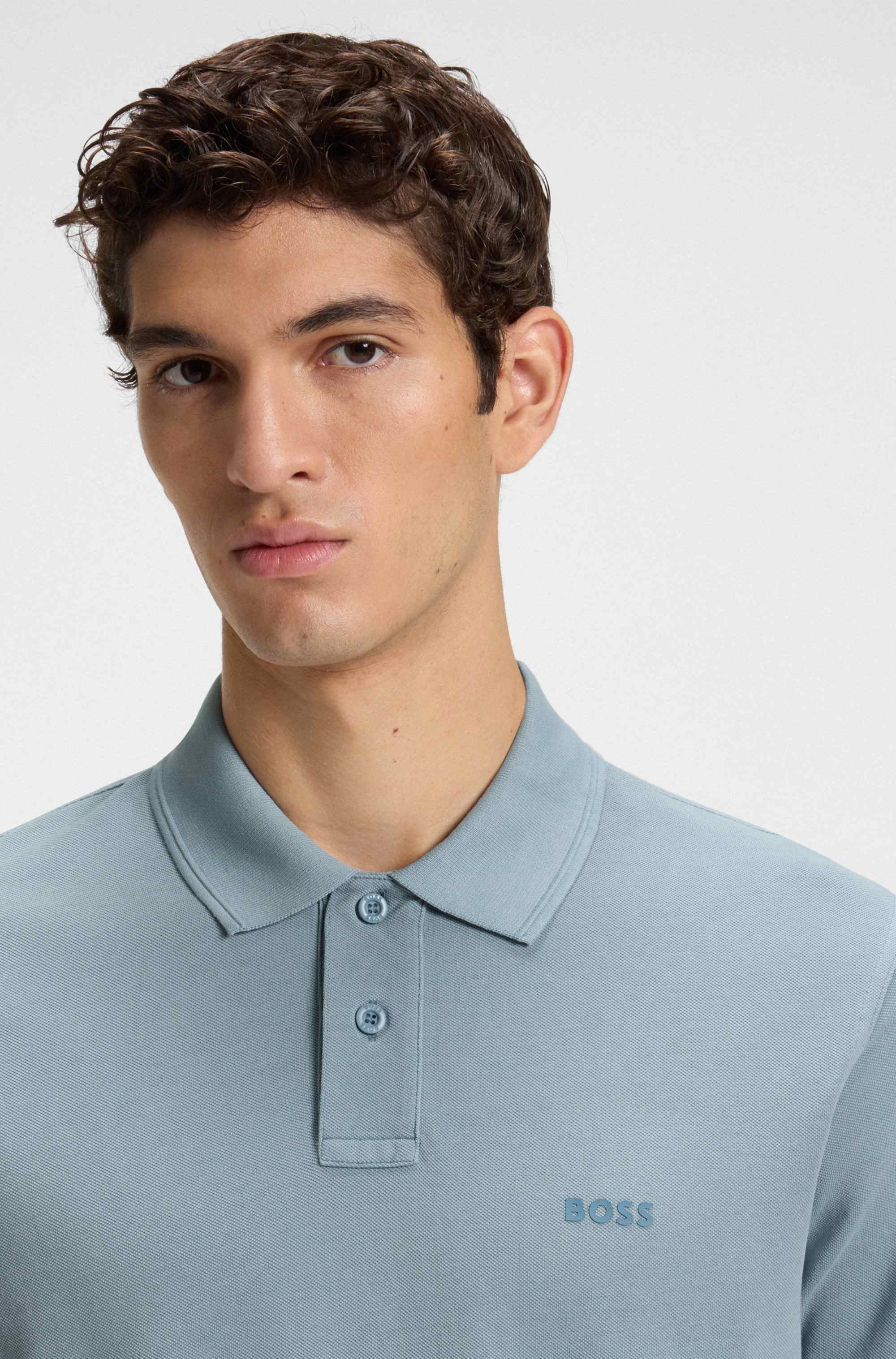 Cotton-piqué polo shirt with logo print