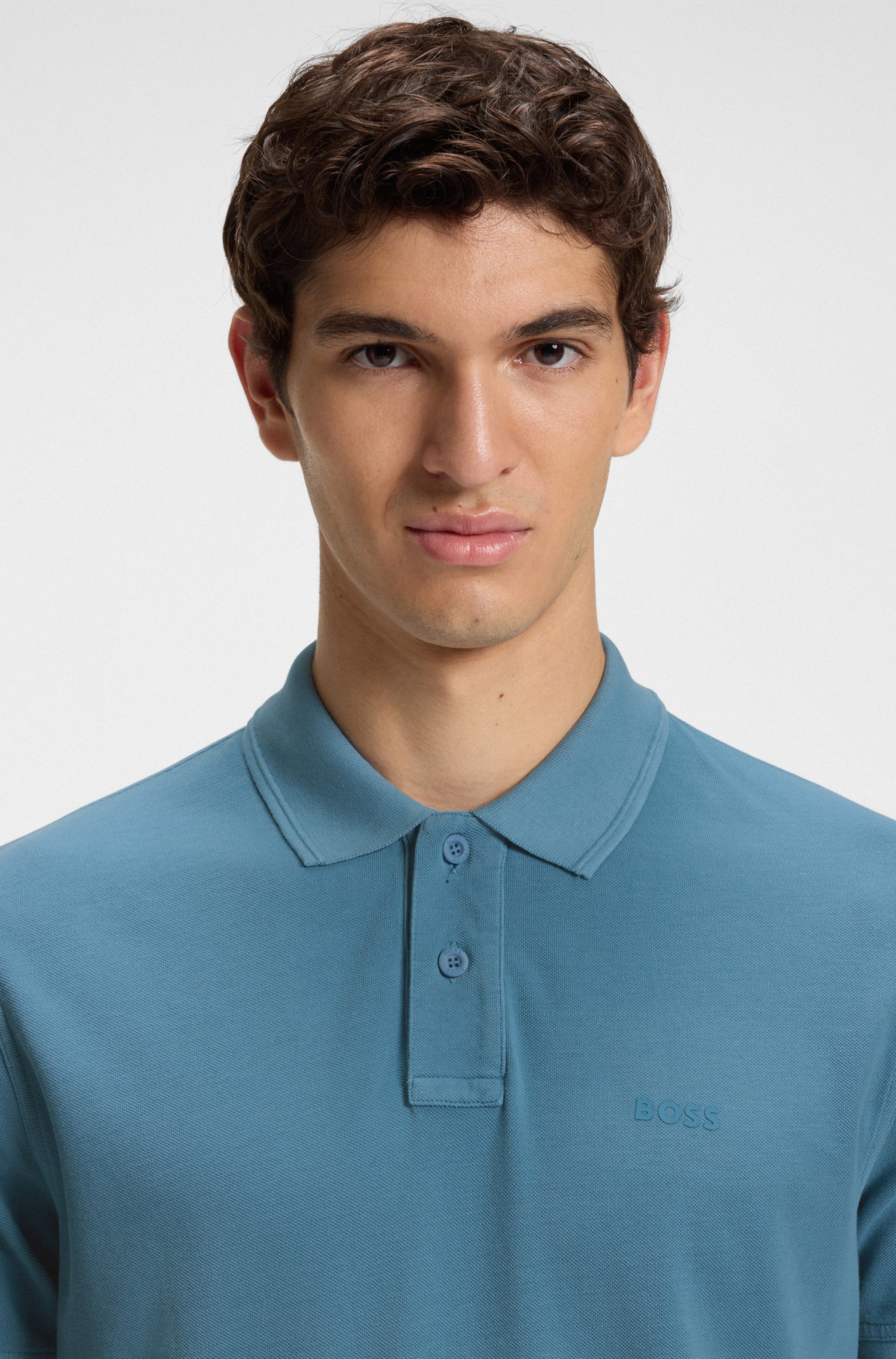 Cotton-piqué polo shirt with logo print