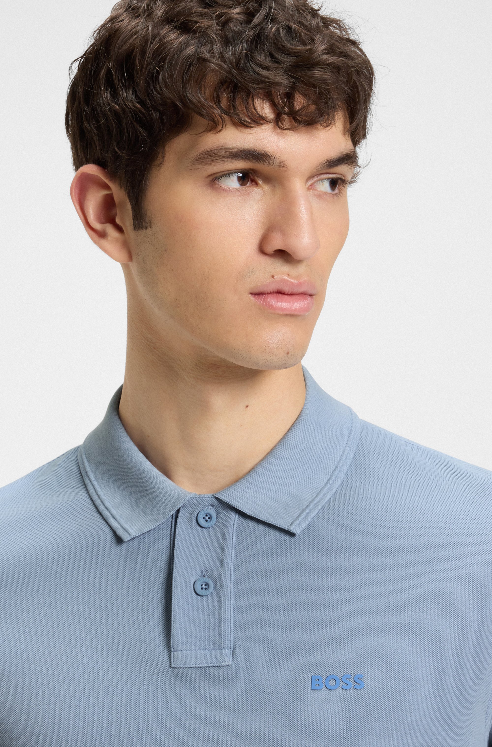 Cotton-piqué polo shirt with logo print