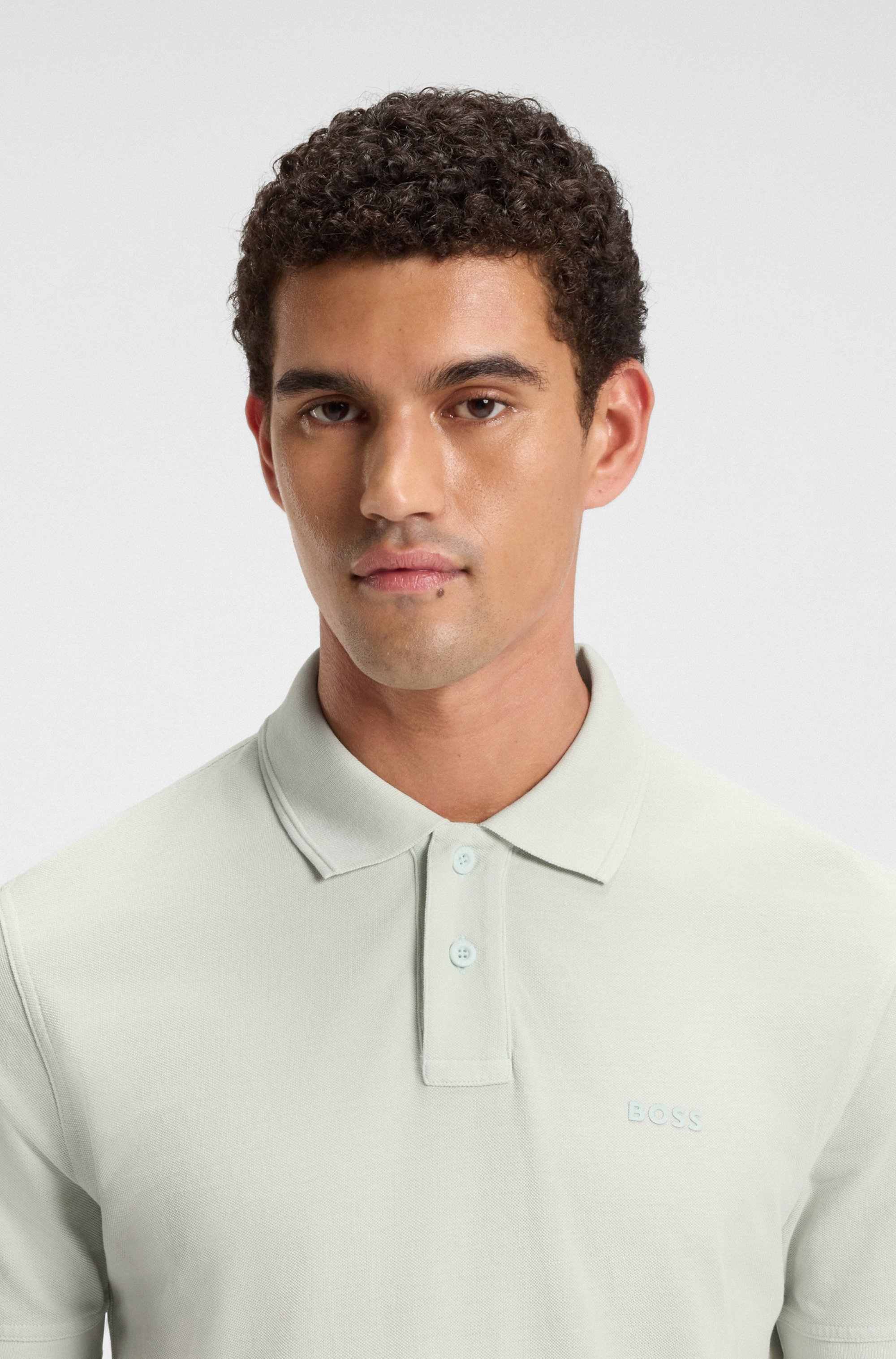 Cotton-piqué polo shirt with logo print