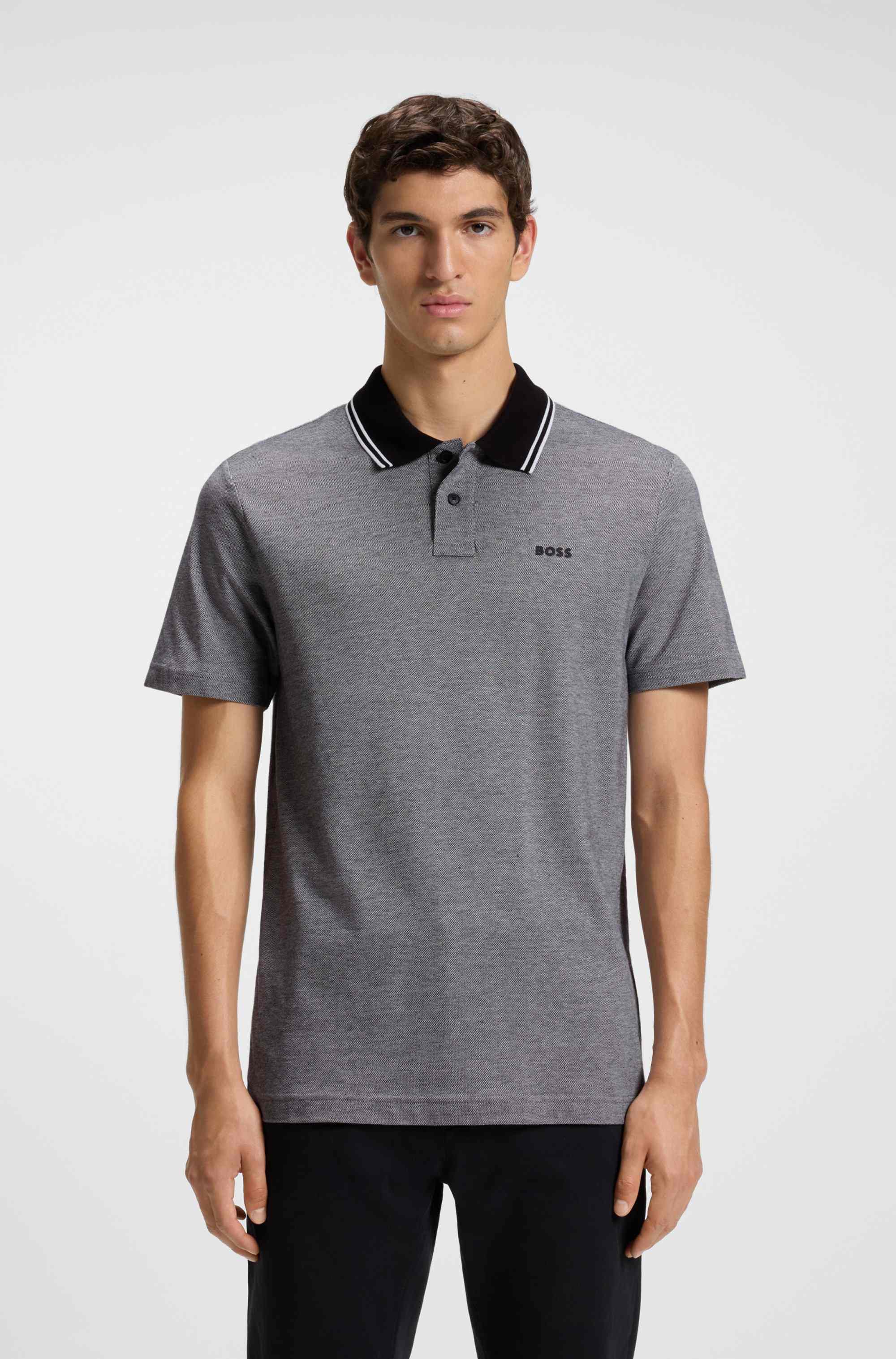 Cotton-piqué polo shirt with logo print