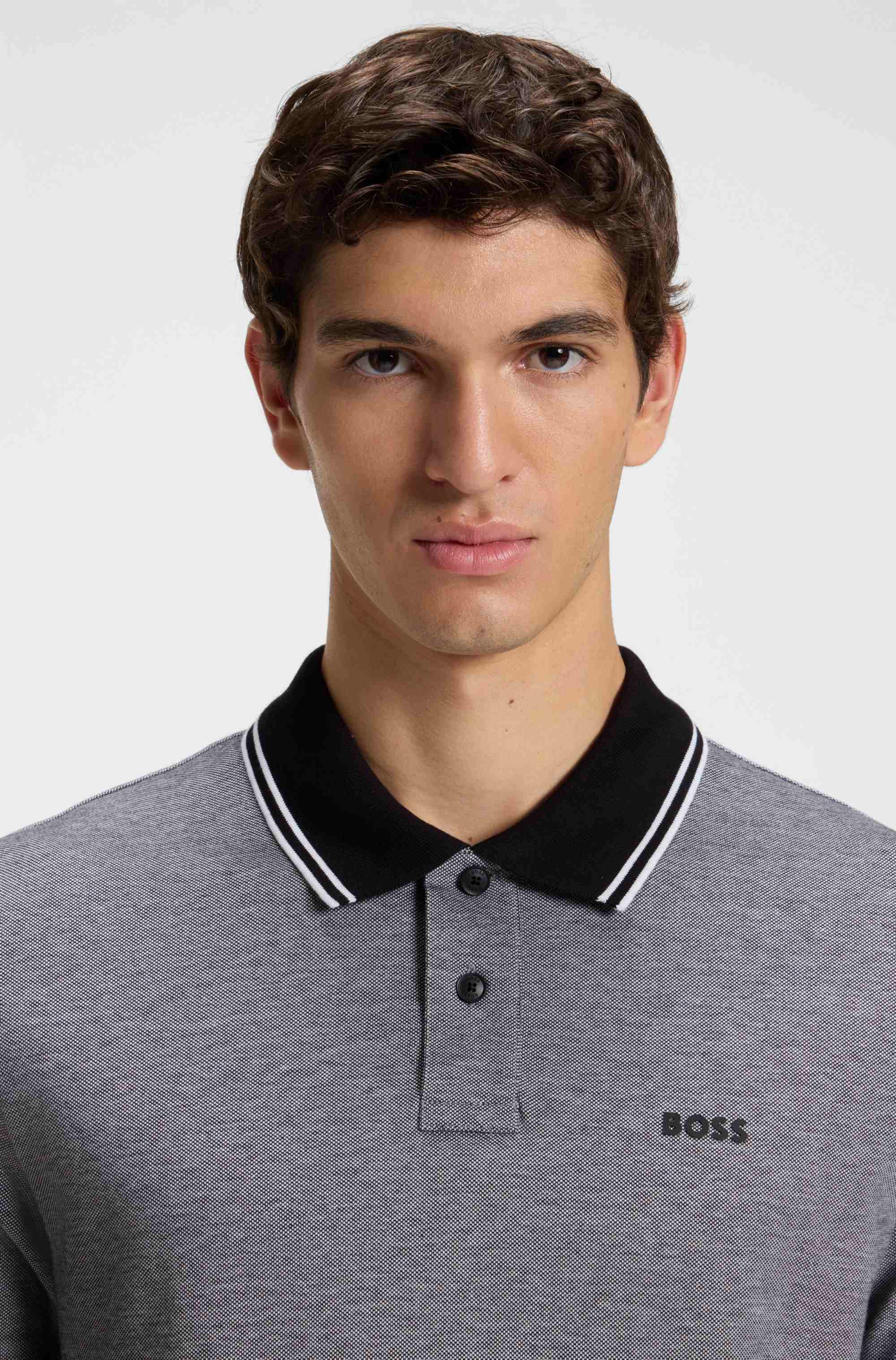 Cotton-piqué polo shirt with logo print