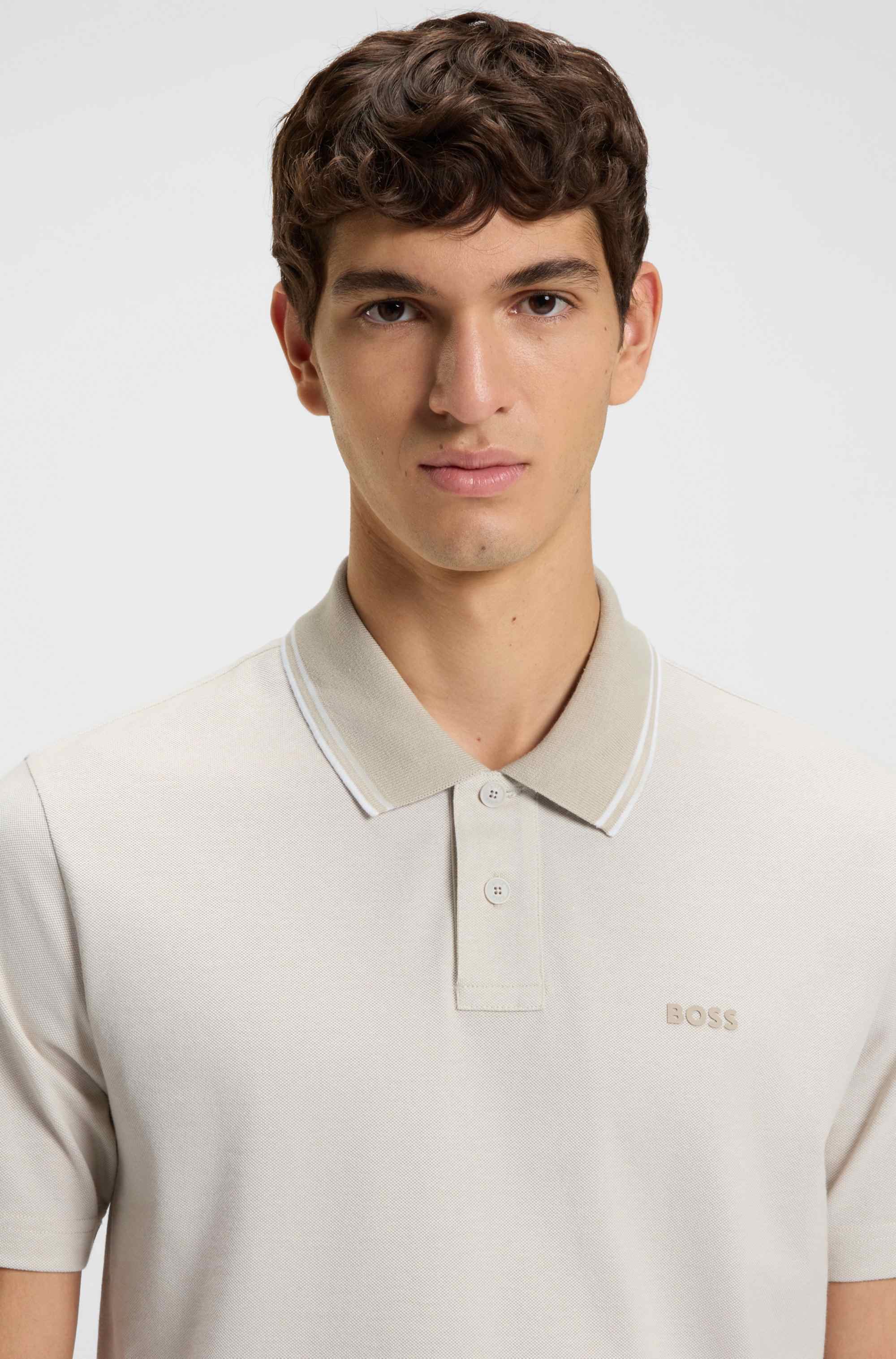 Cotton-piqué polo shirt with logo print