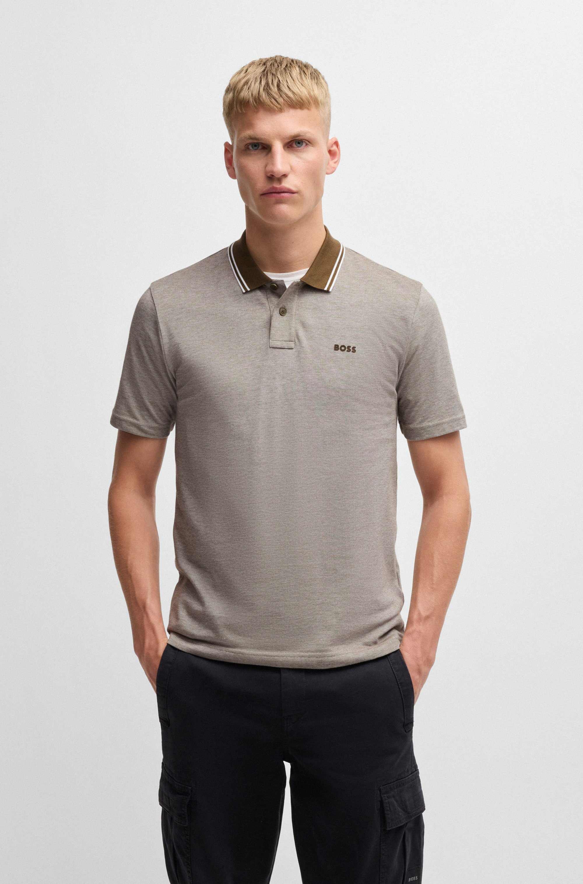 Relaxed-fit polo shirt in Oxford-piqué cotton
