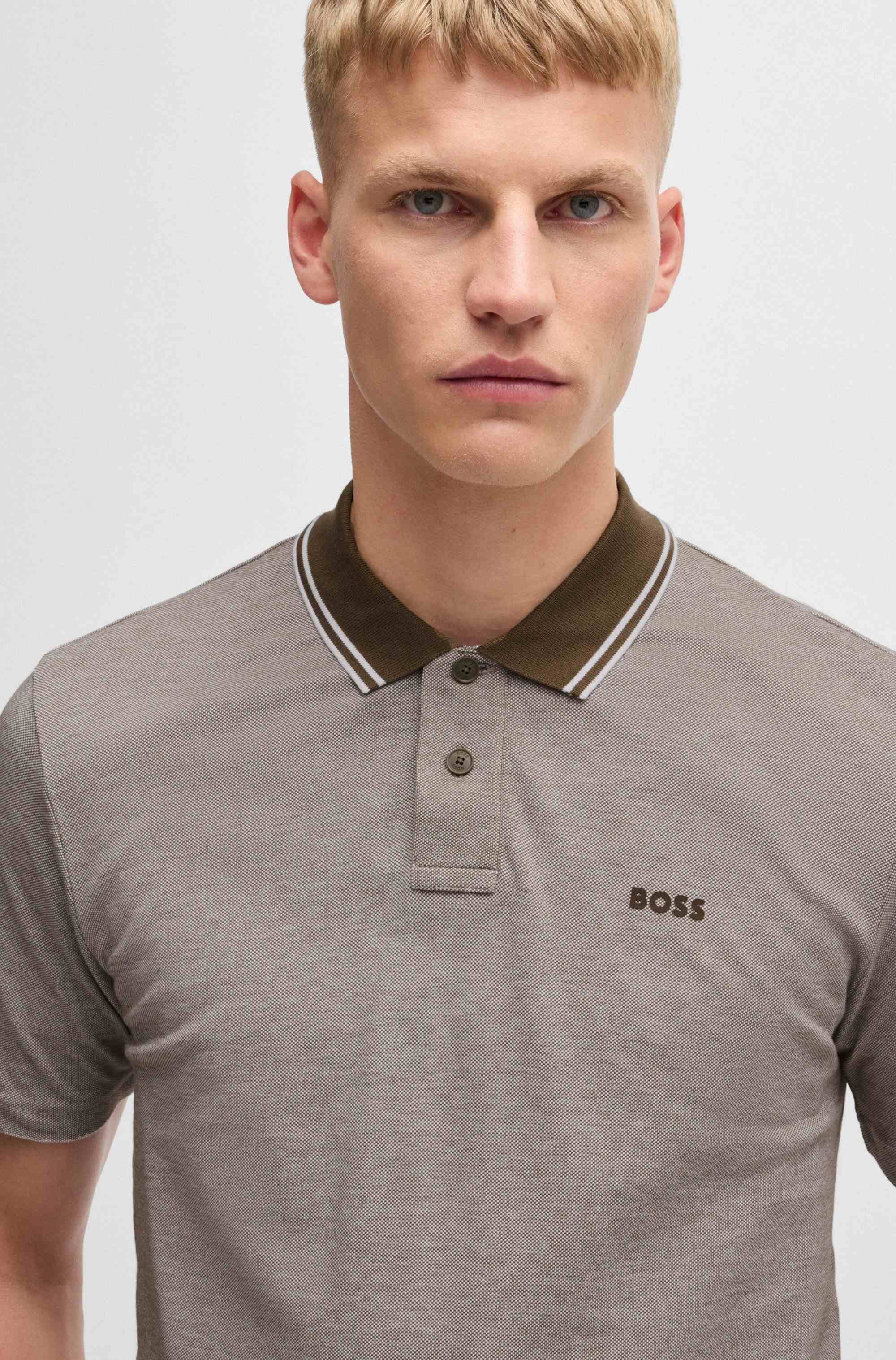 Relaxed-fit polo shirt in Oxford-piqué cotton